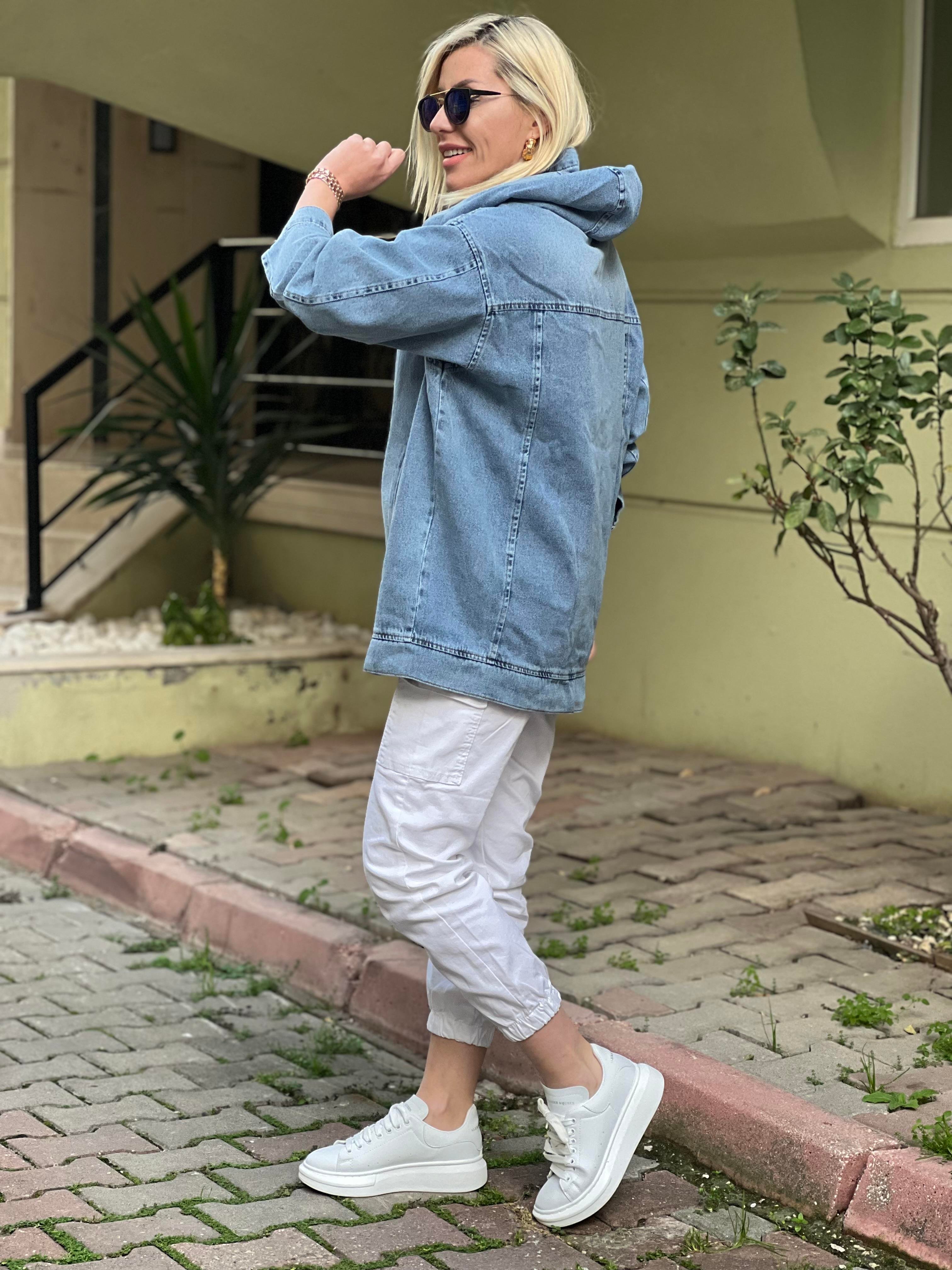 BEYAZ KARGO PANTOLON 