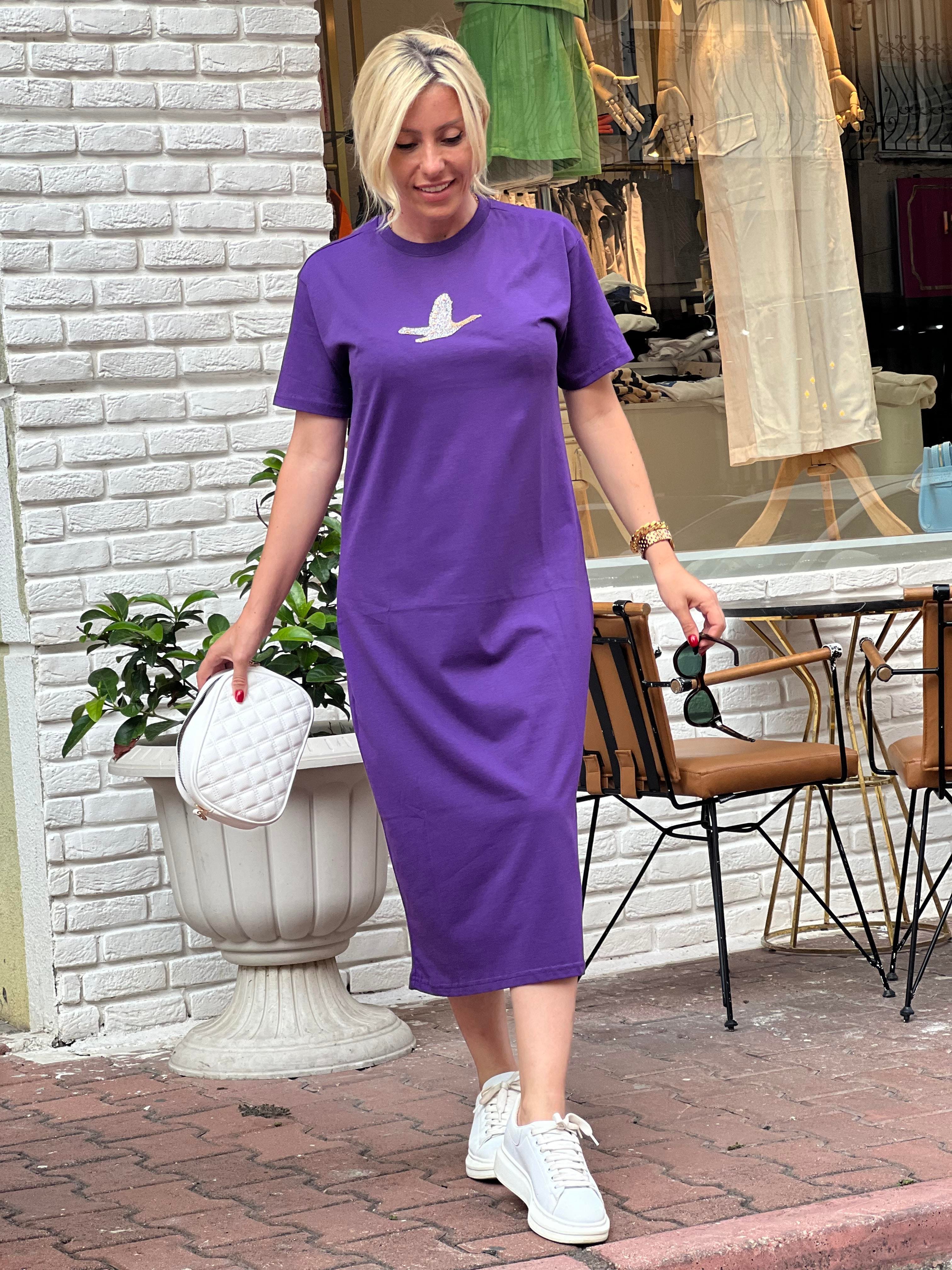 CELESTE MOR ELBİSE 