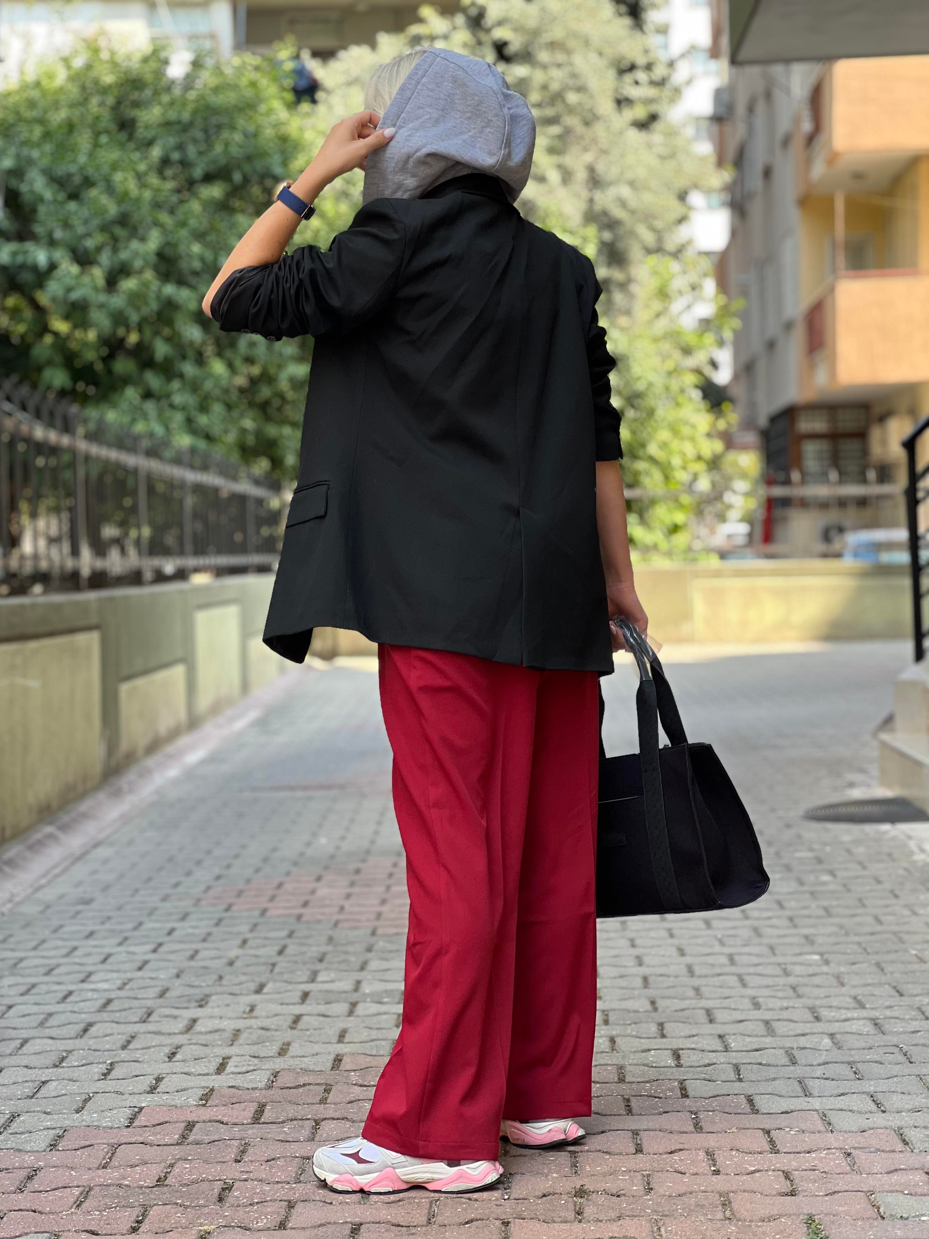 CLEAR KAPÜŞONLU SİYAH BLAZER CEKET