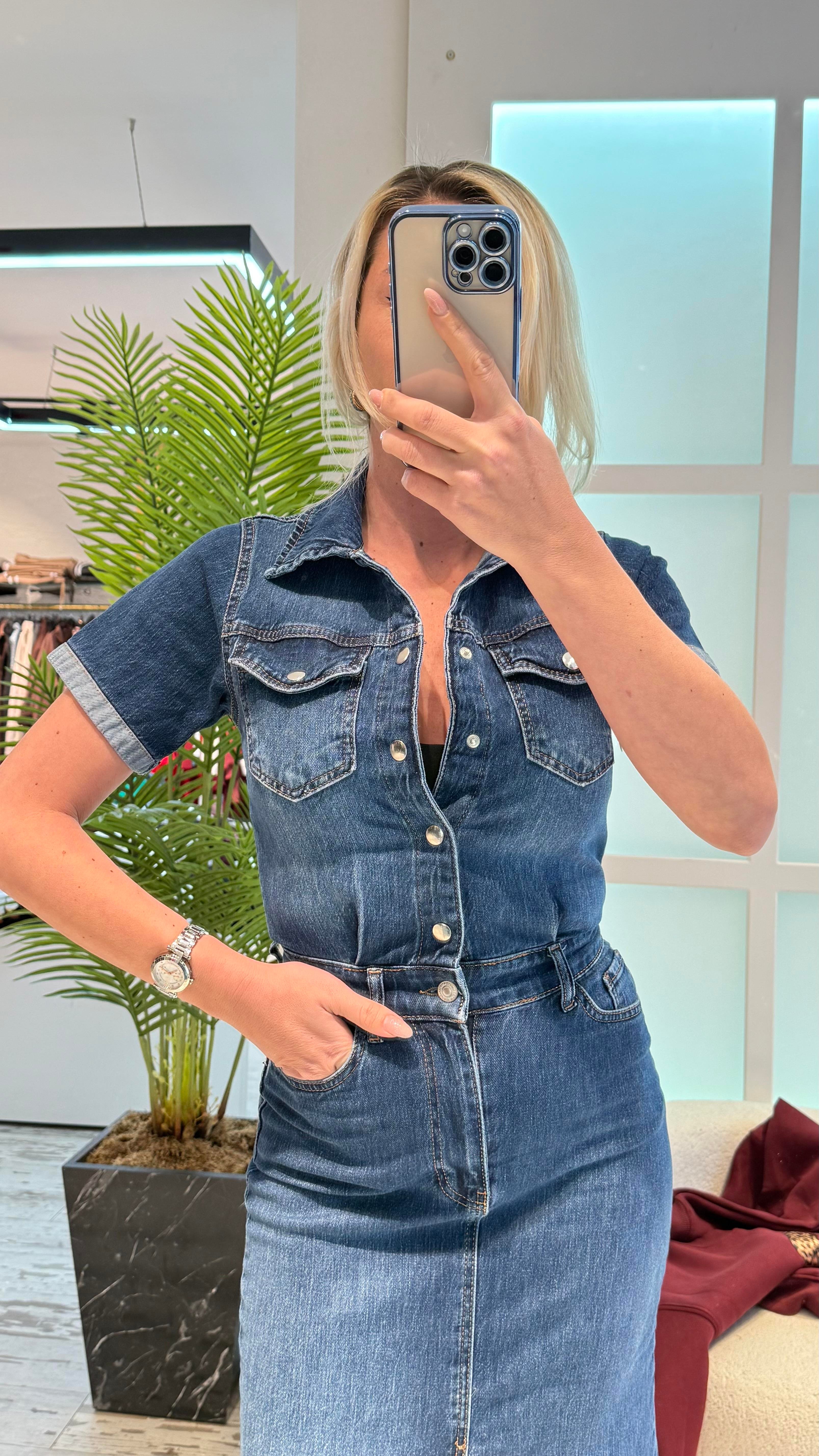 DENİM KOT ELBİSE