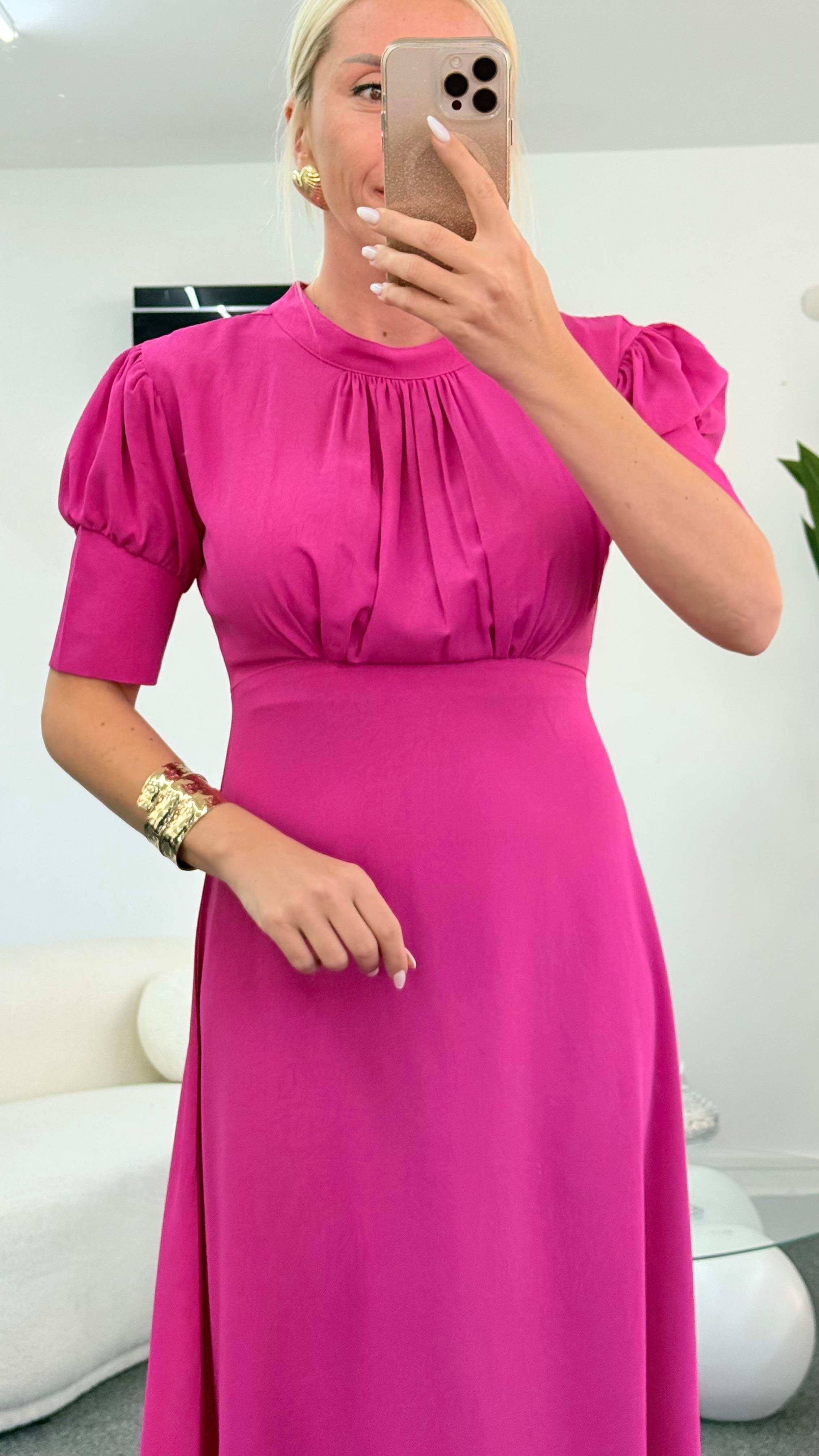 ESTELLE PEMBE ELBİSE