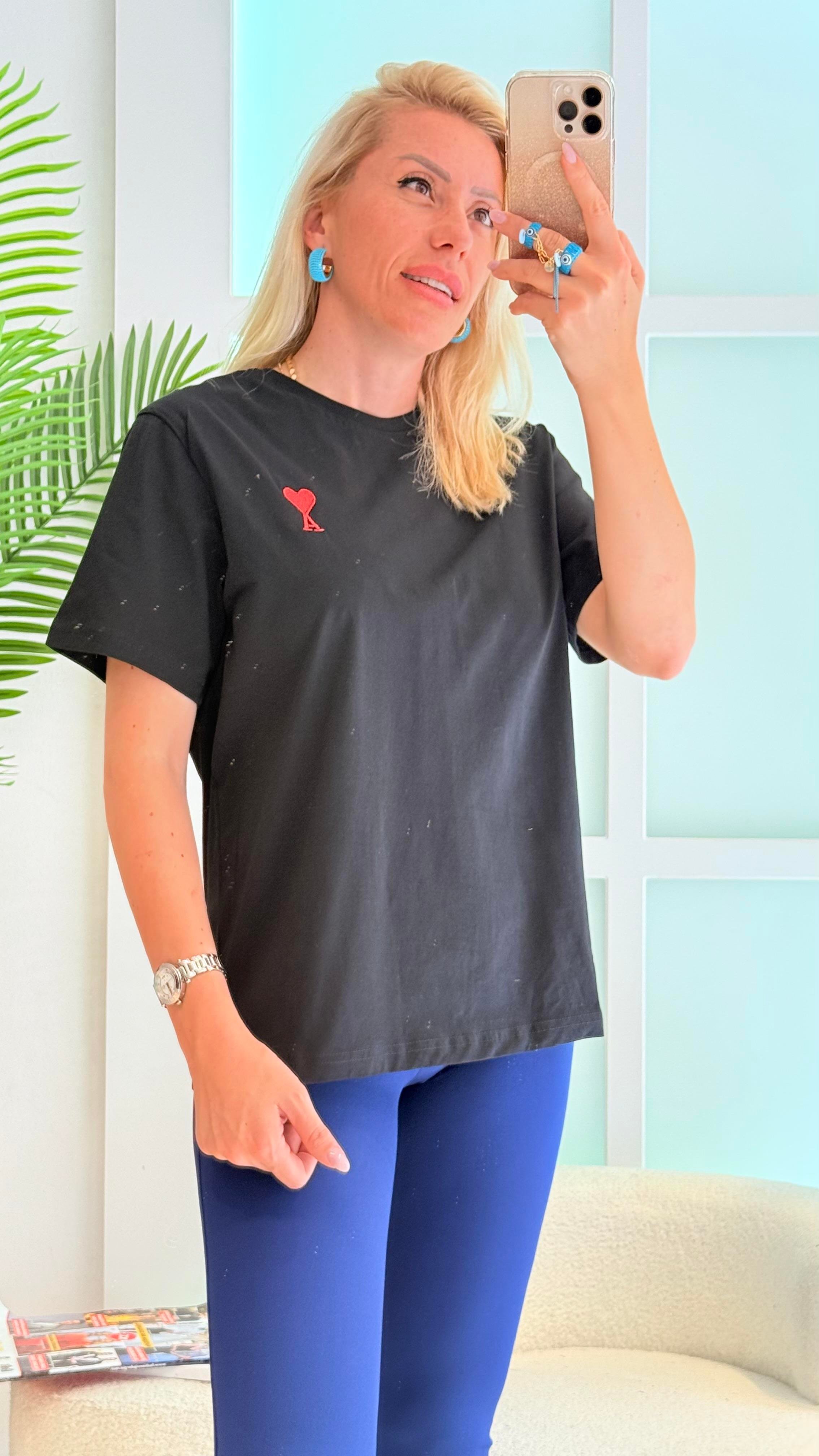 FLOWERS SİYAH TSHIRT