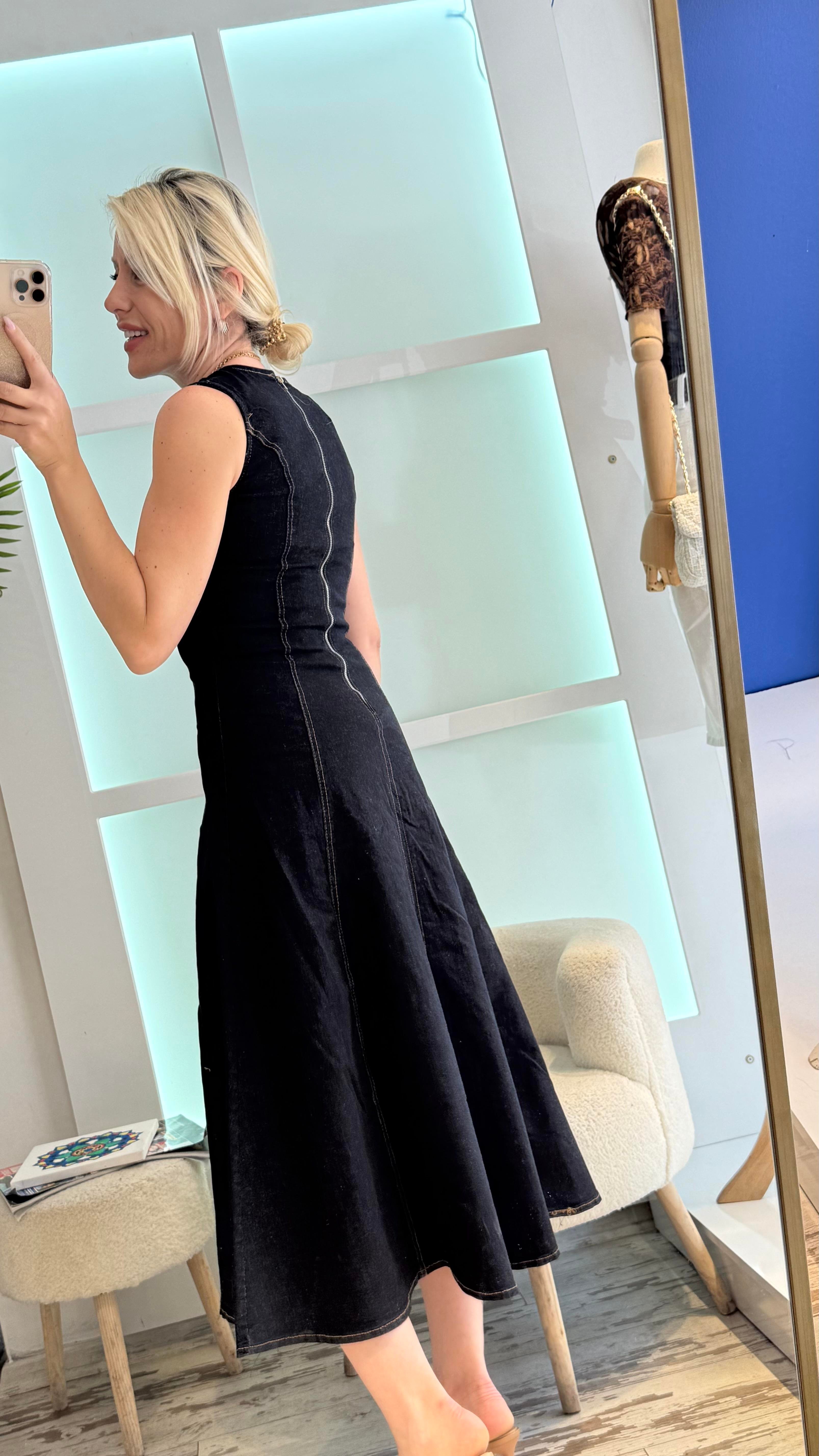 GRACE VOLENLİ  KOT ELBİSE 