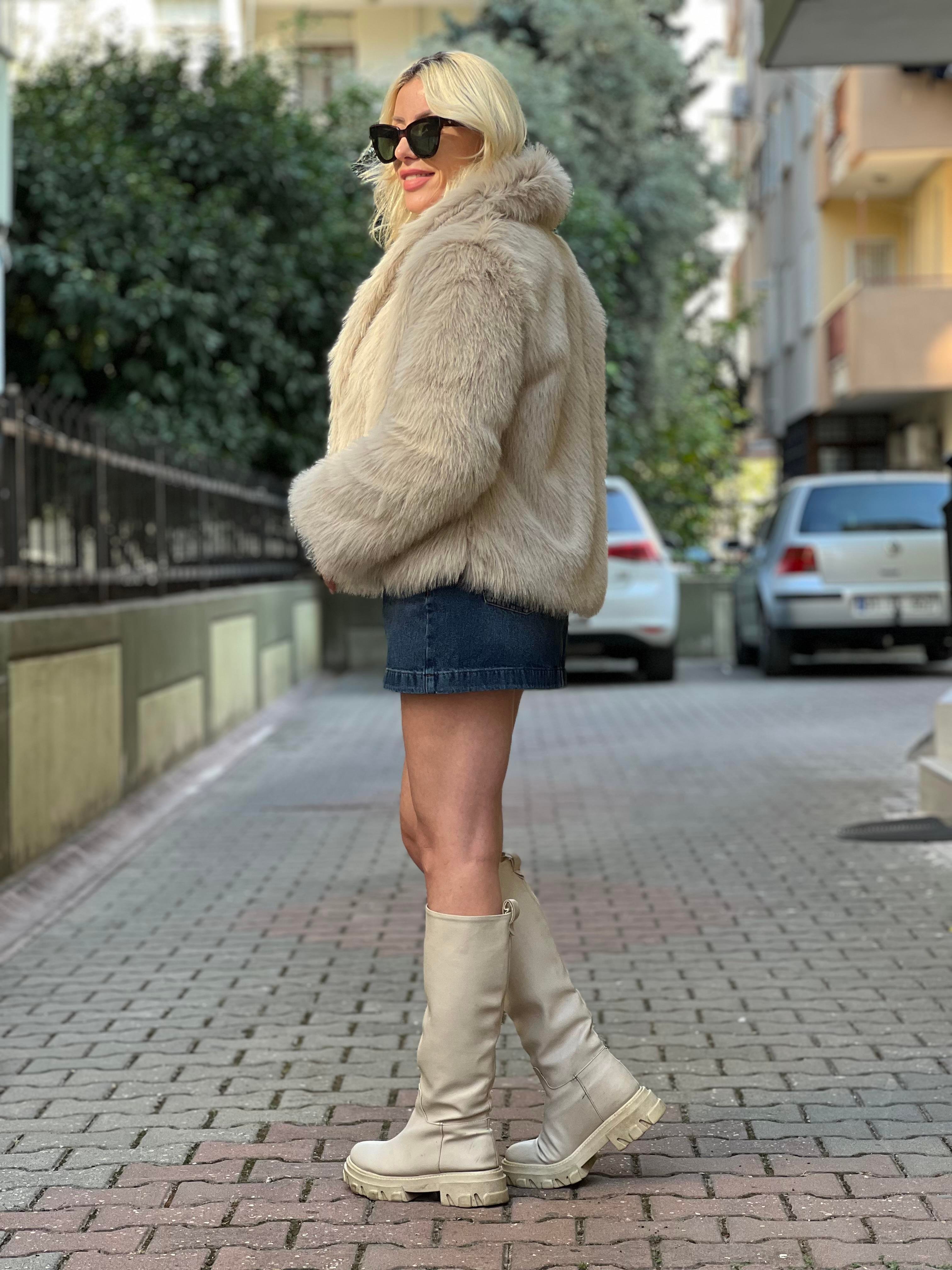 HAİRY BEJ RENGİ KÜRK