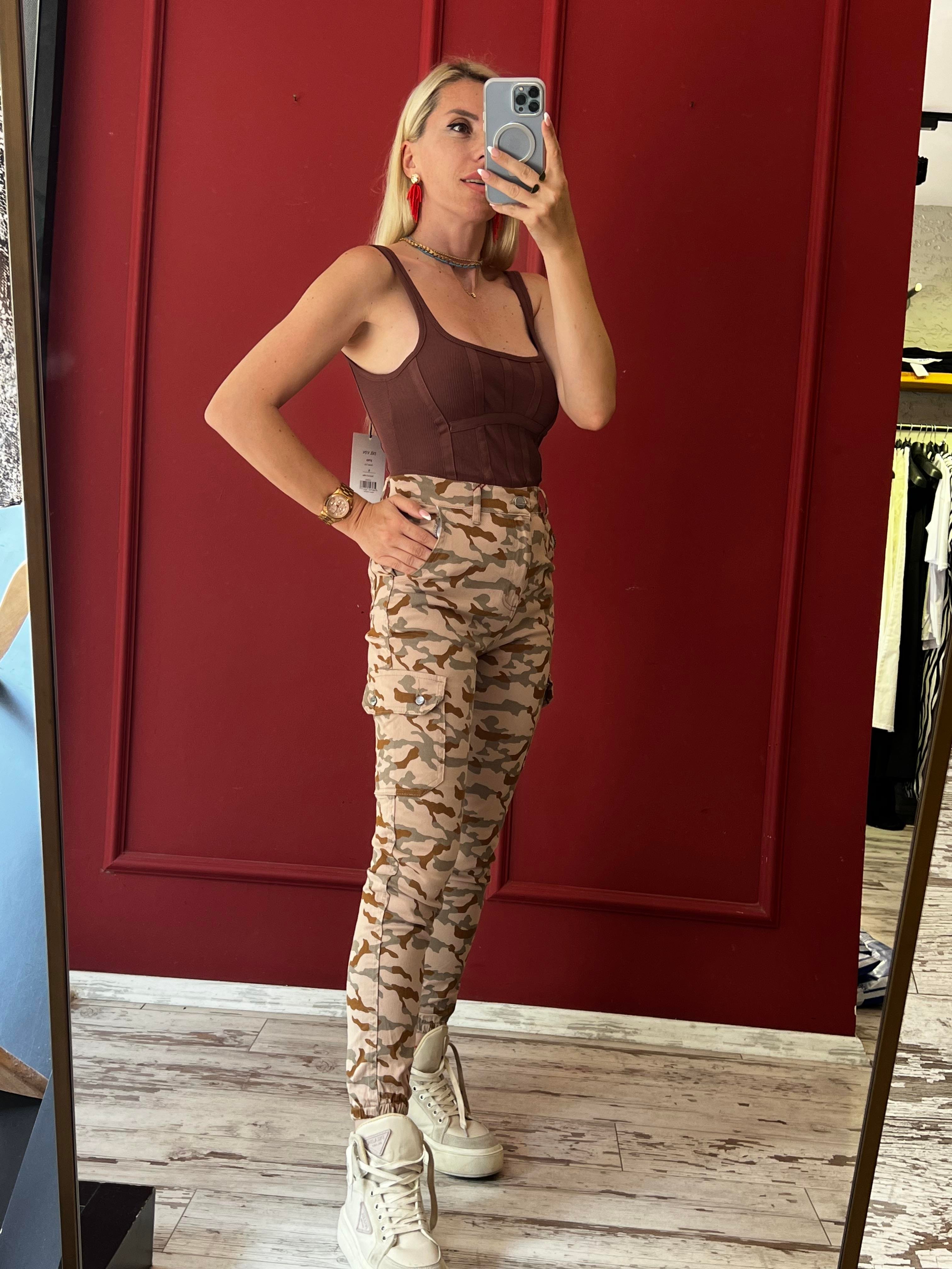 kahverengi fermuarlı crop