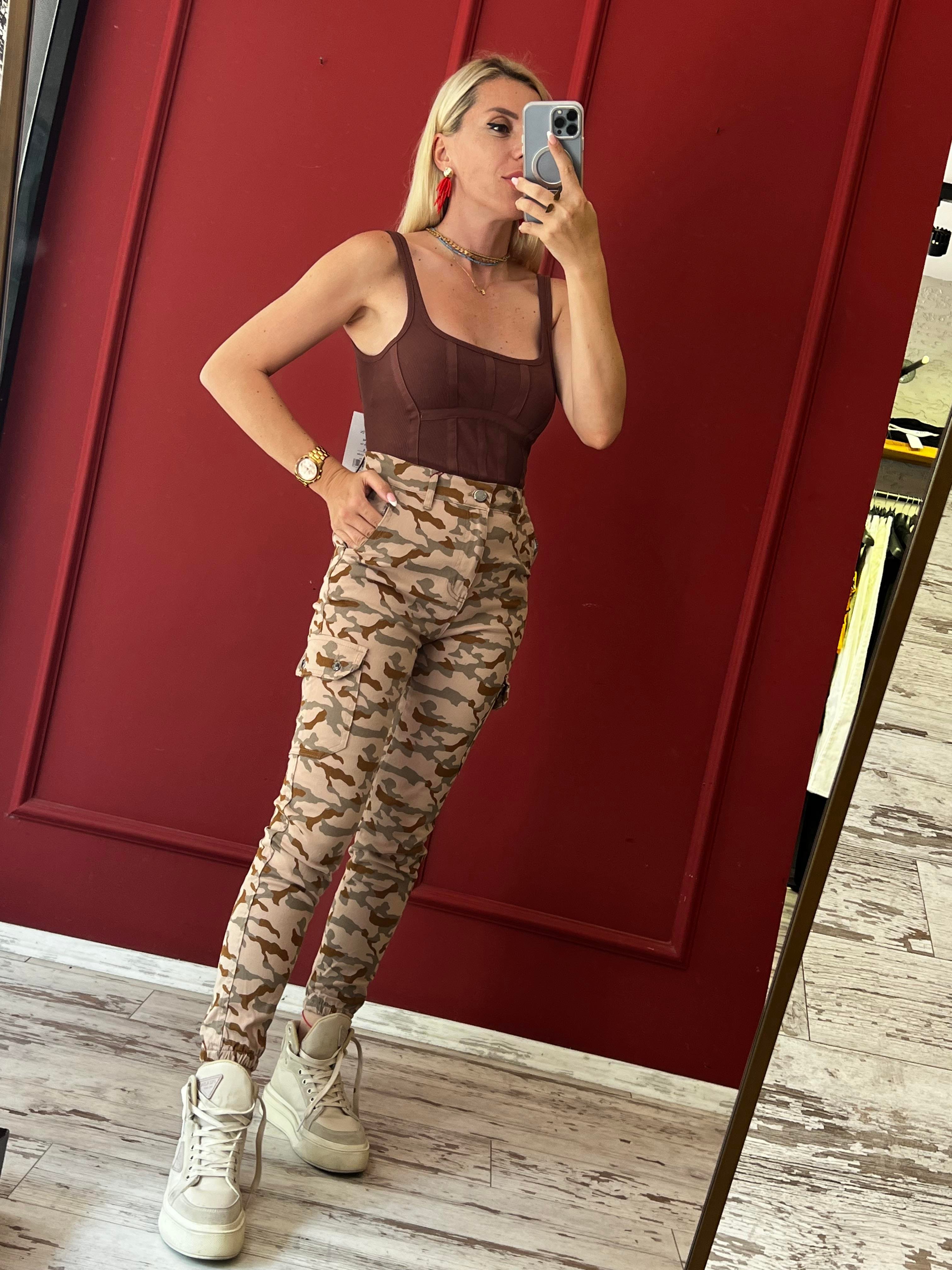 kahverengi fermuarlı crop