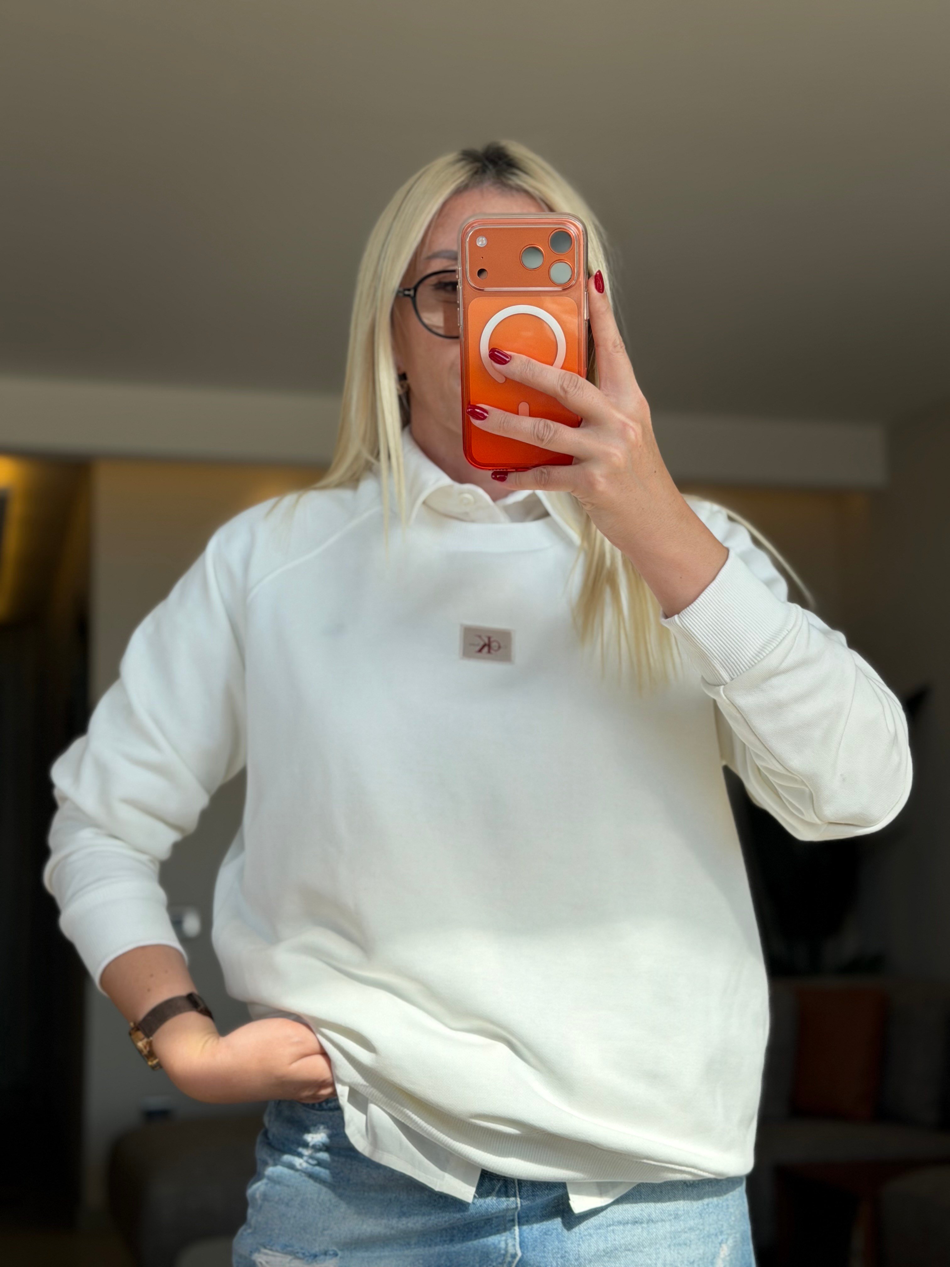 KLAR BEYAZ SWEATSHIRT