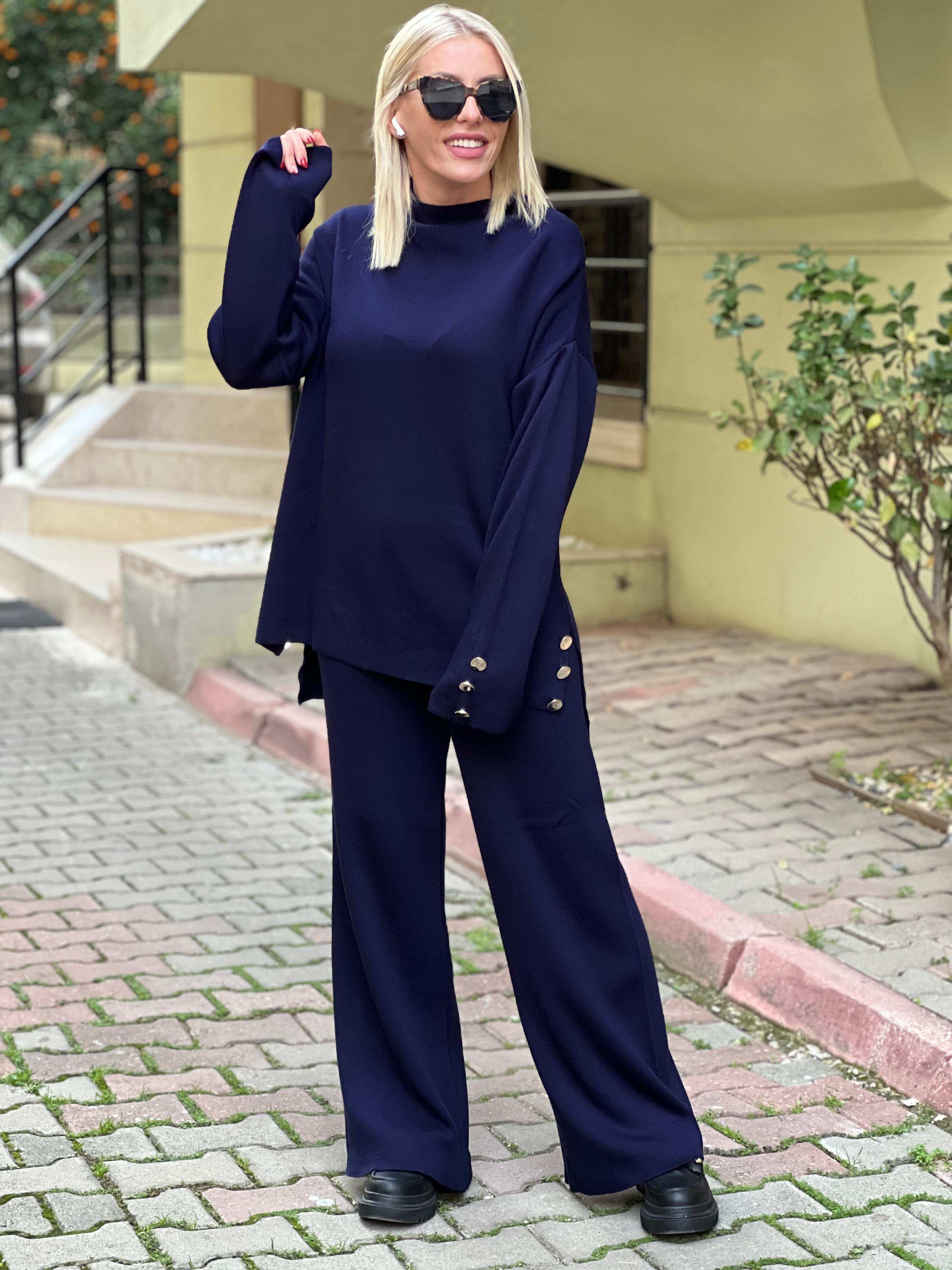 LACİVERT PANTOLONLU TRİKO TAKIM