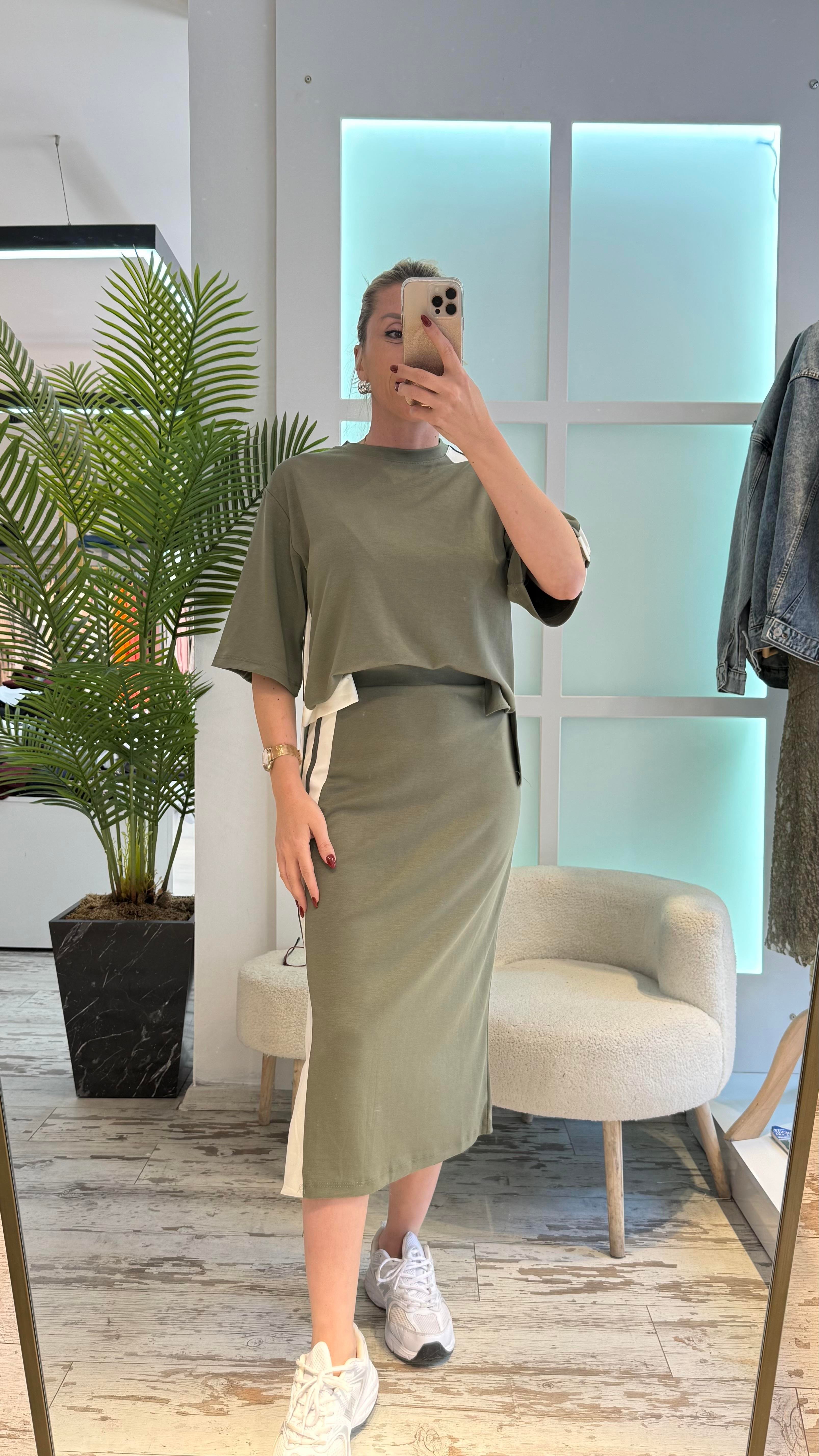 LOLA MİNT YEŞİL ETEKLİ TAKIM