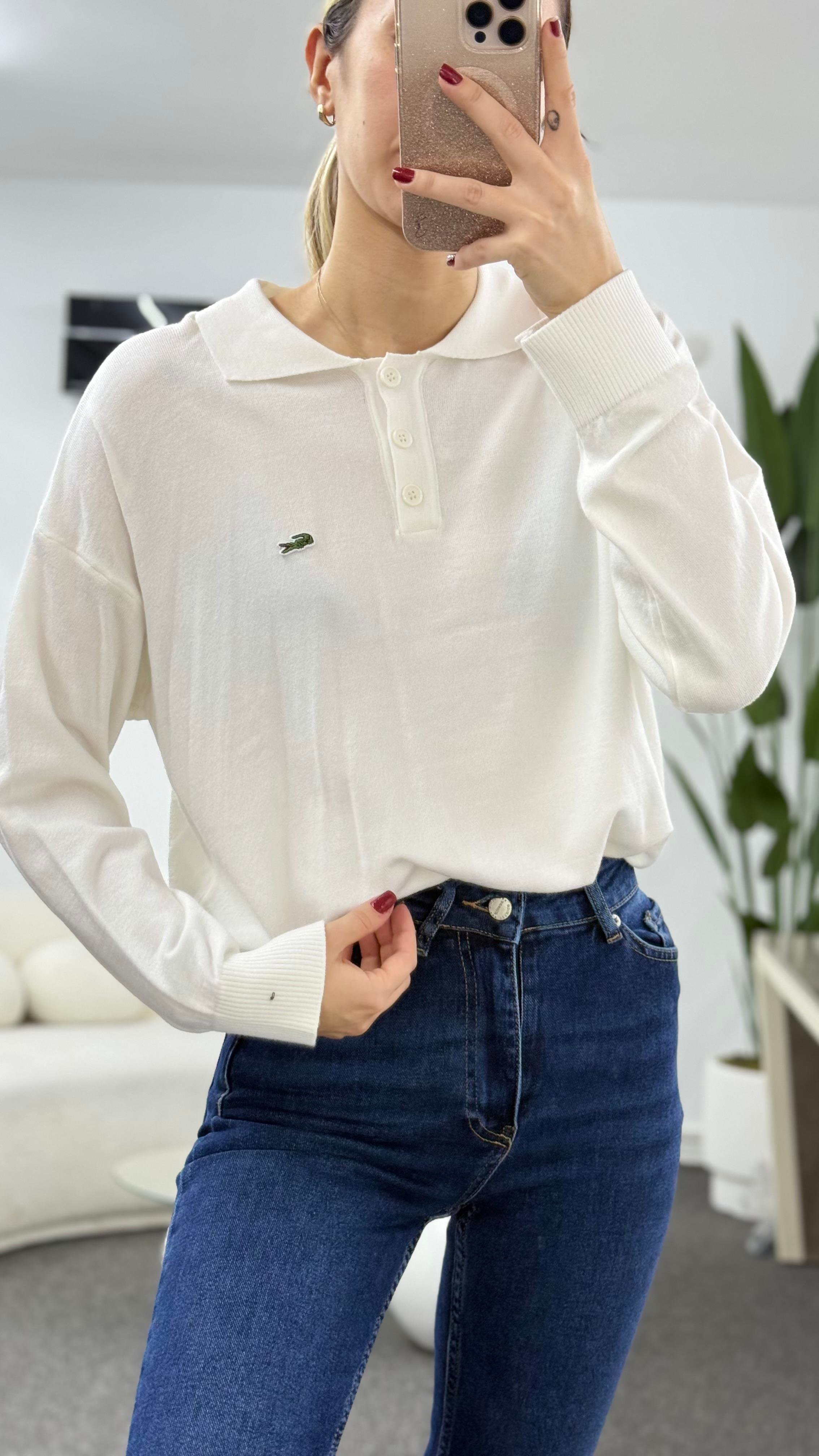 LORRS  BEYAZ DÜĞMELİ KAZAK