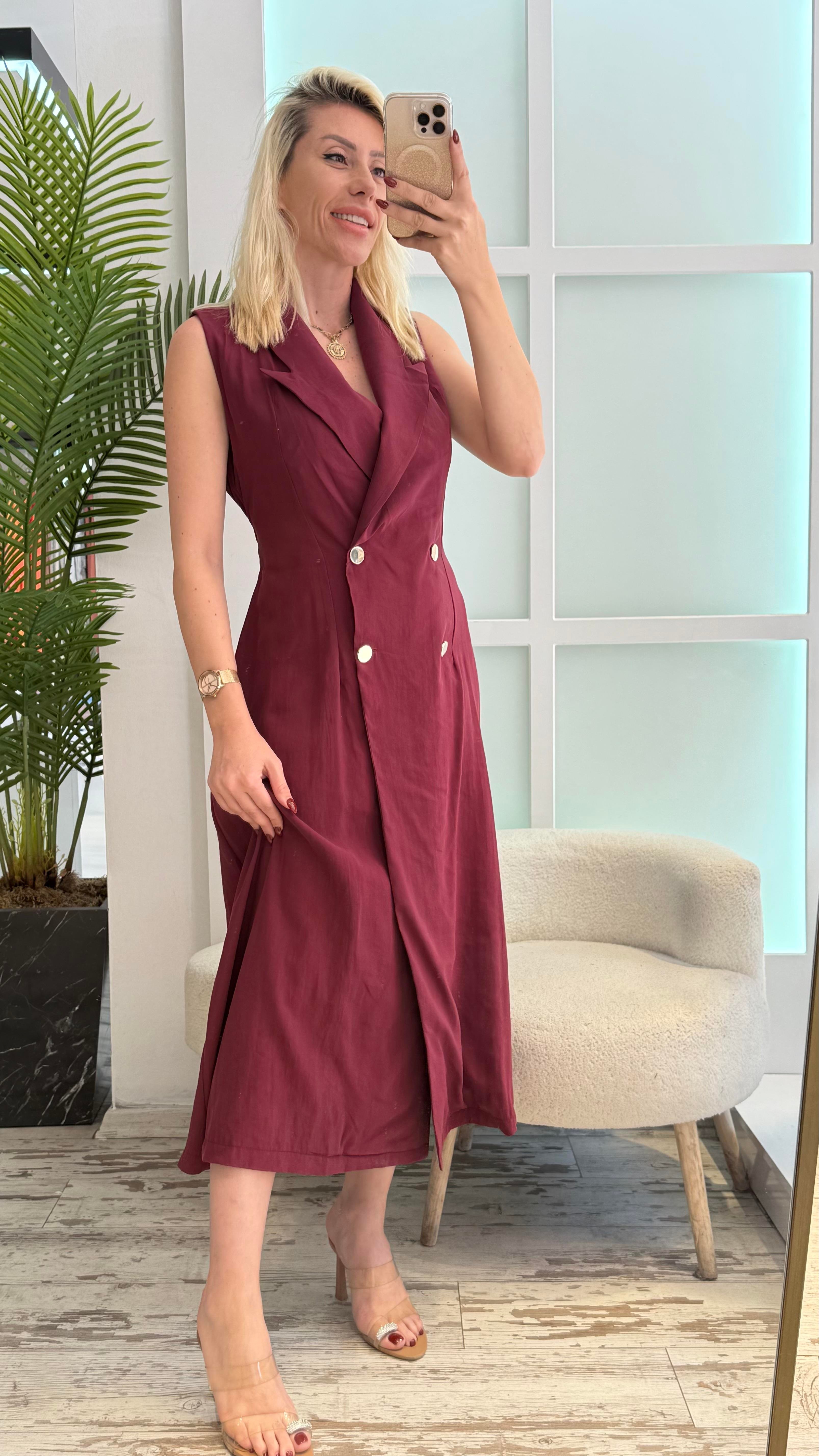 LUNEA BORDO GÖMLEK ELBİSE