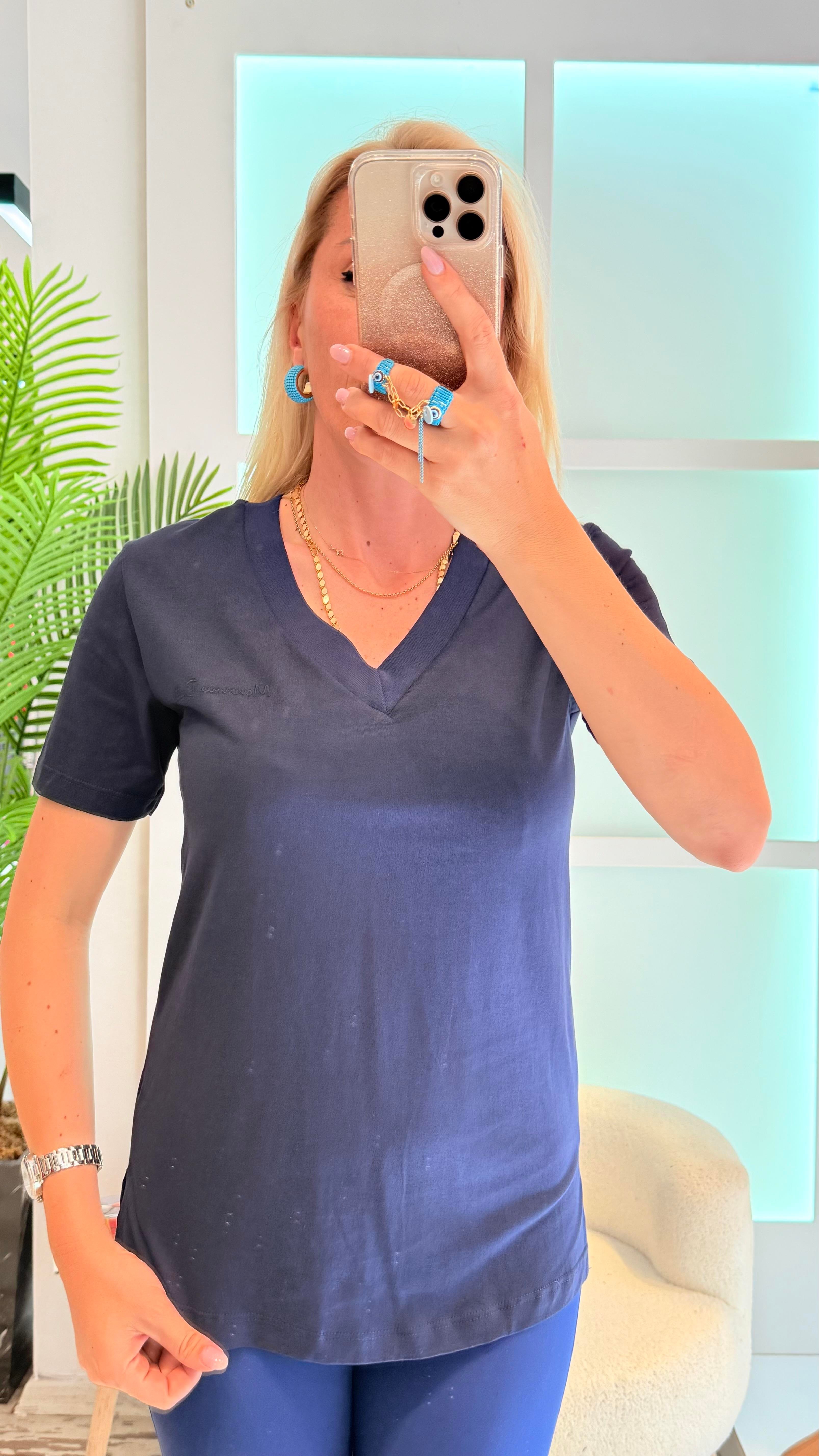 MARY LACİVERT TSHIRT