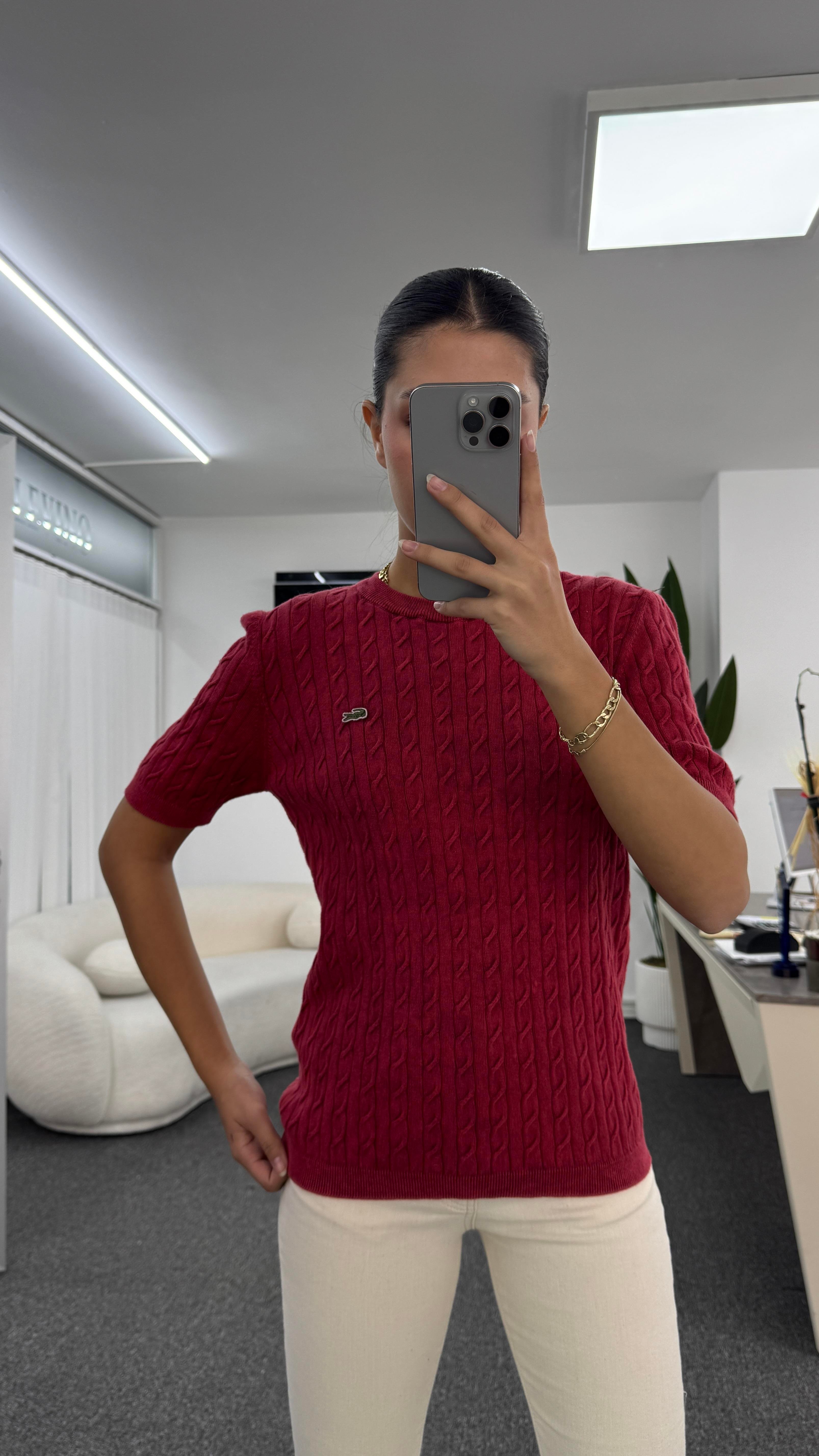 MAY KIRMIZI KISA KOLLU TRİKO KAZAK