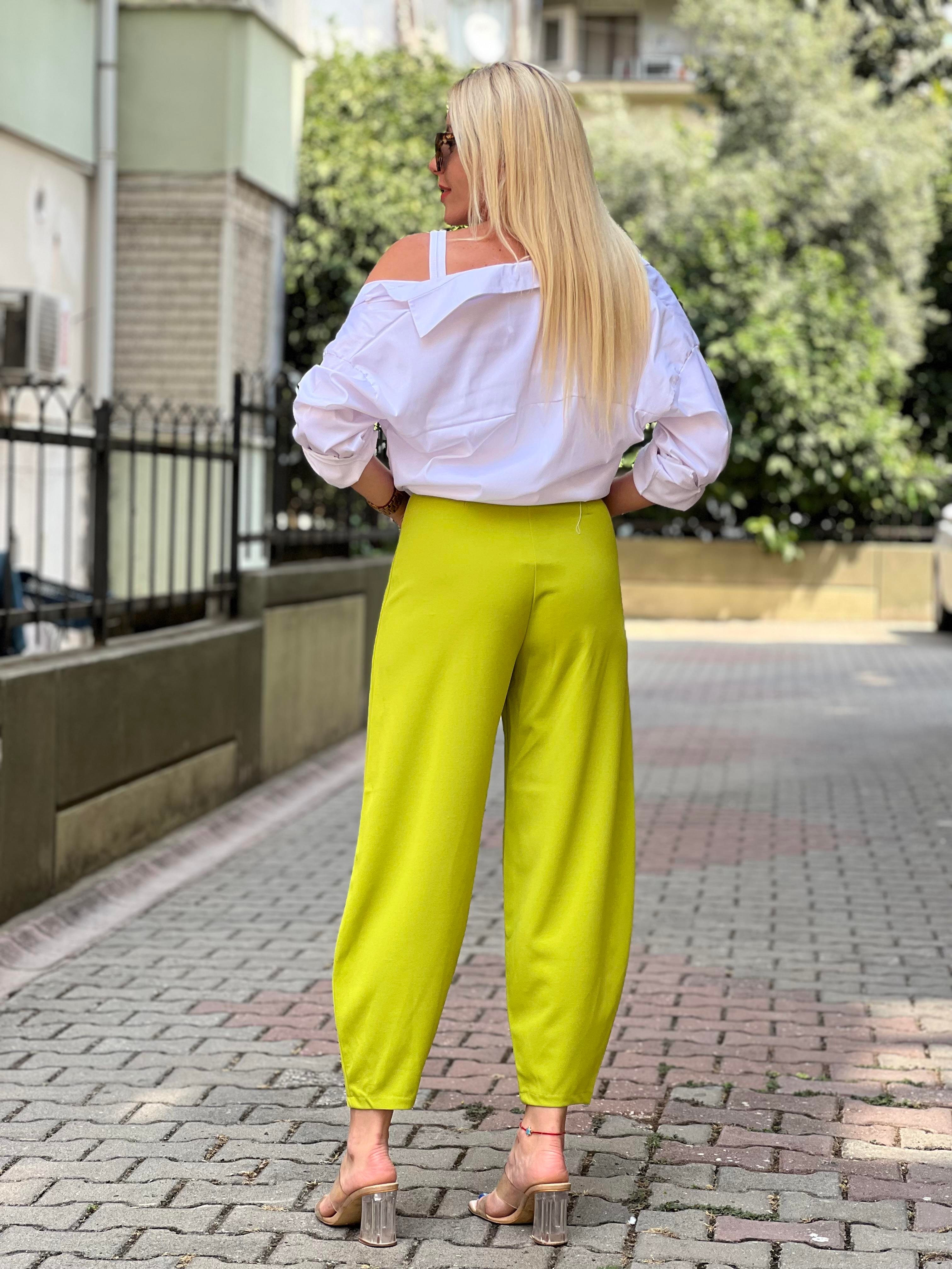 Neon crep pantolon 