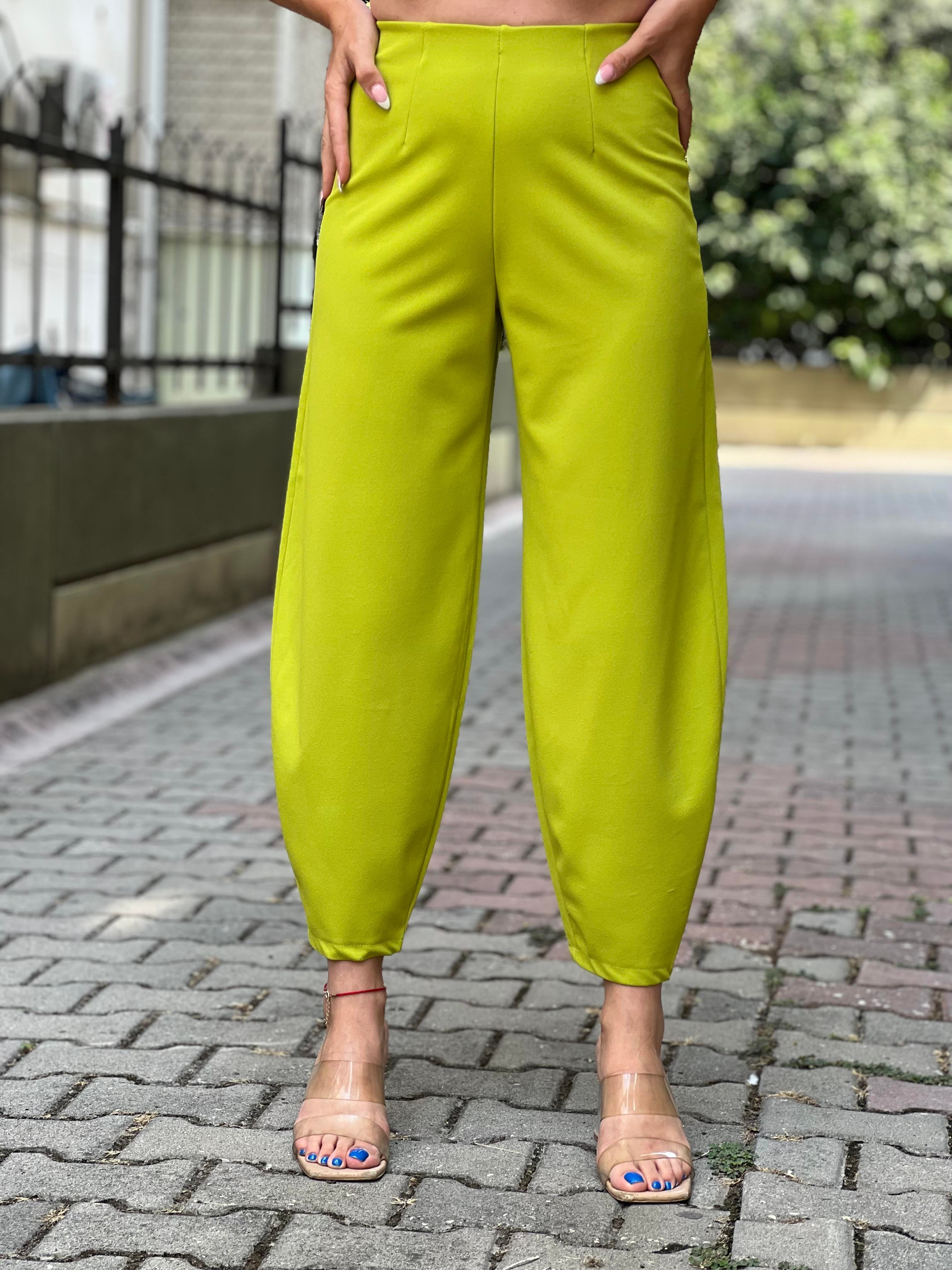 Neon crep pantolon 