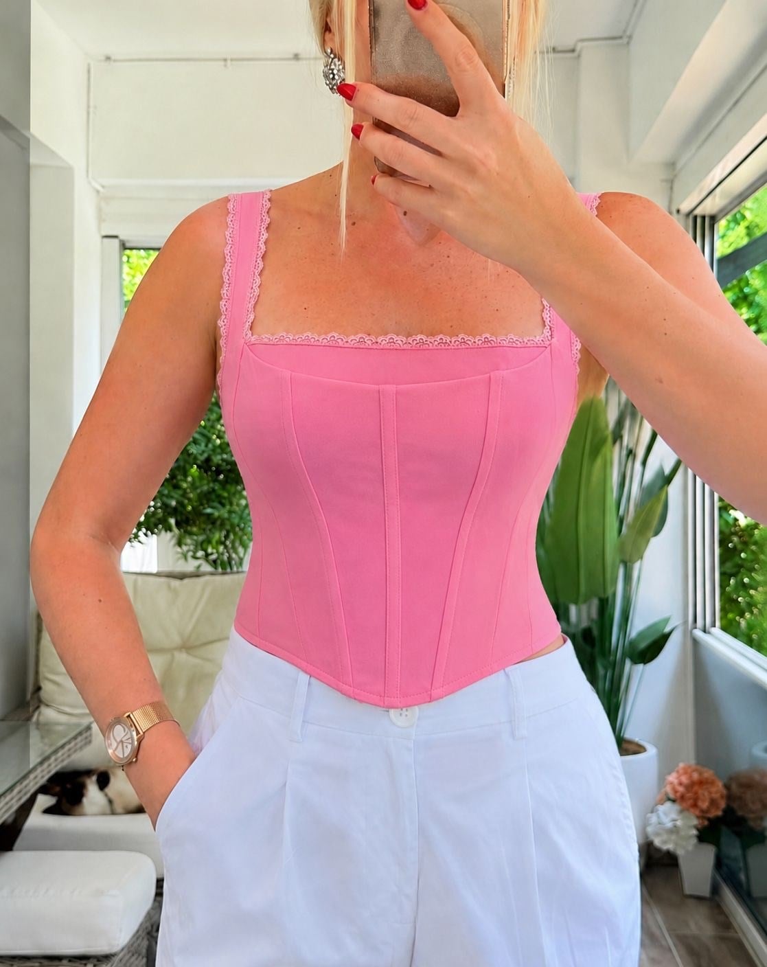 NERİA  PEMBE KORSE