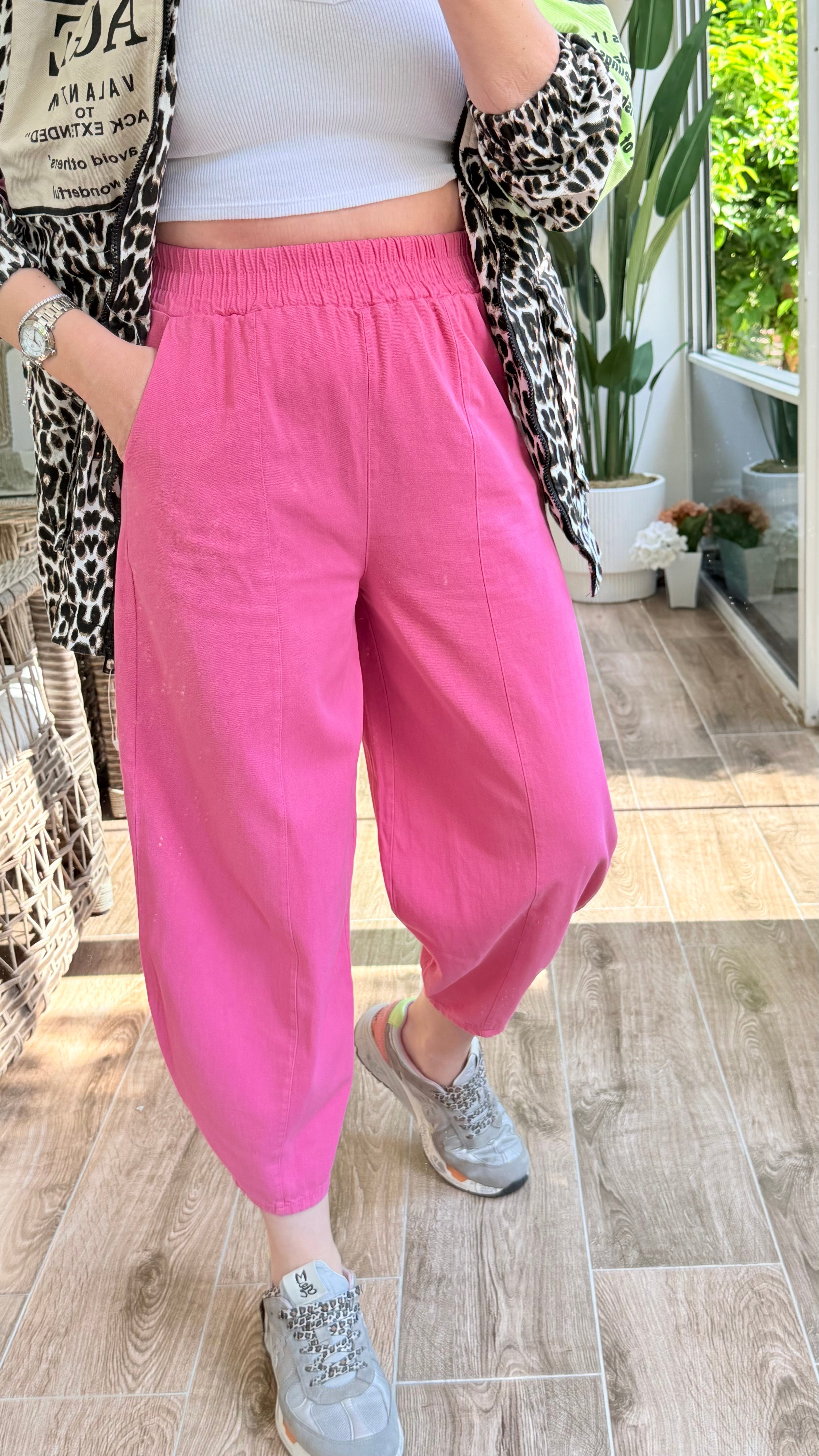 NERİS PEMBE ŞALVAR PANTOLON 