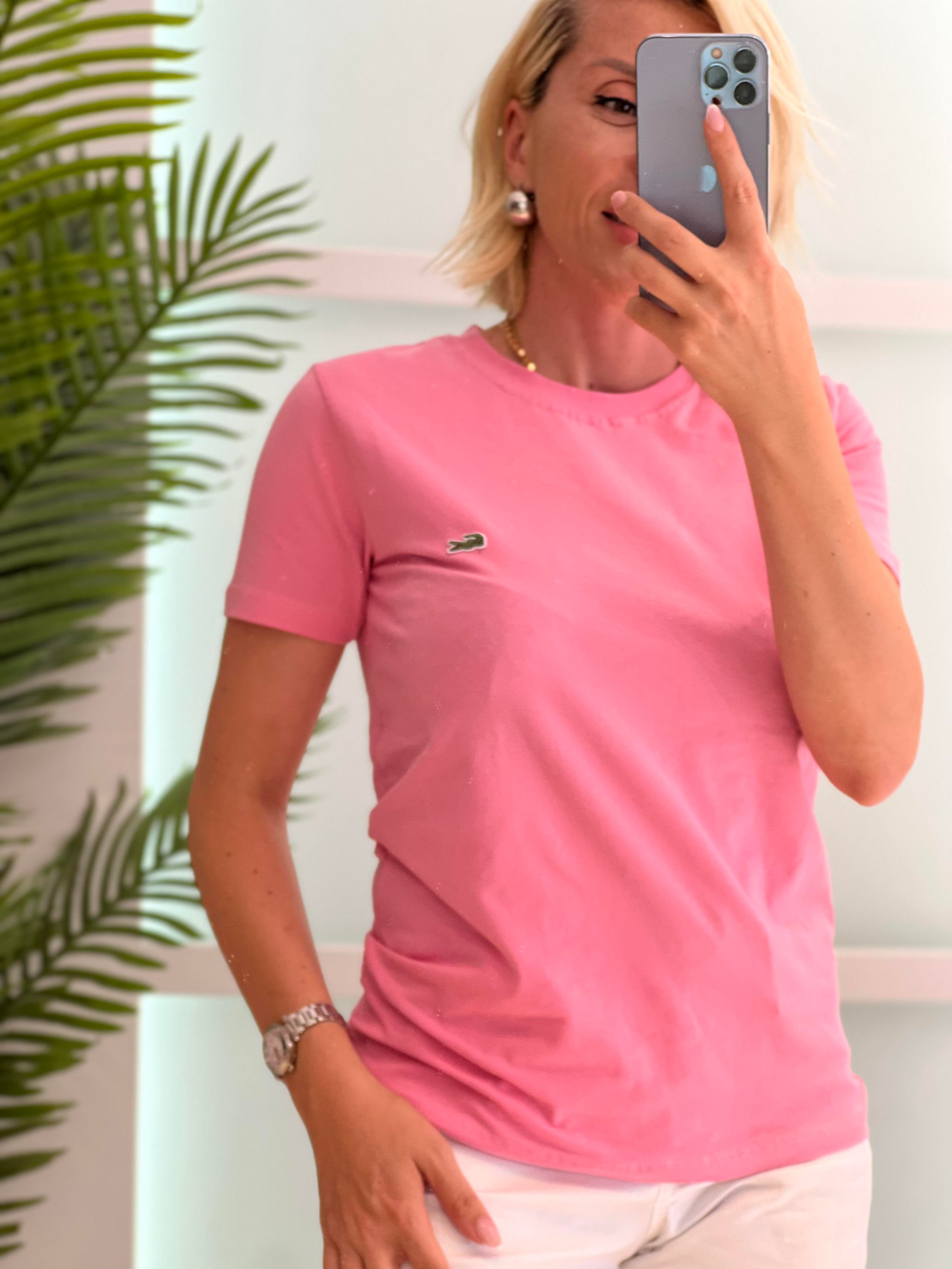 PEMBE YUVARLAK  YAKA TSHRT 