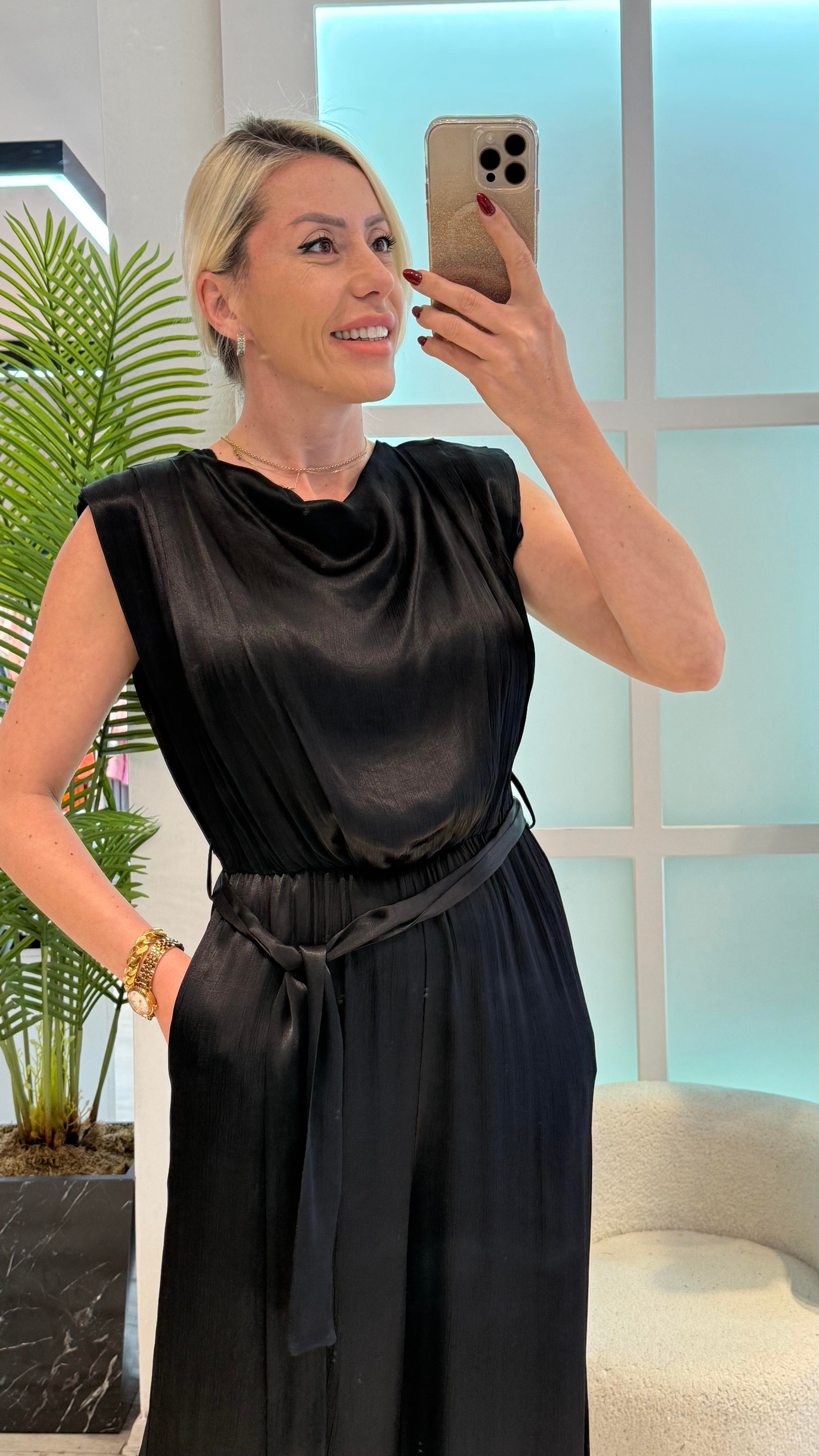 POLS SİYAH SATEN TULUM