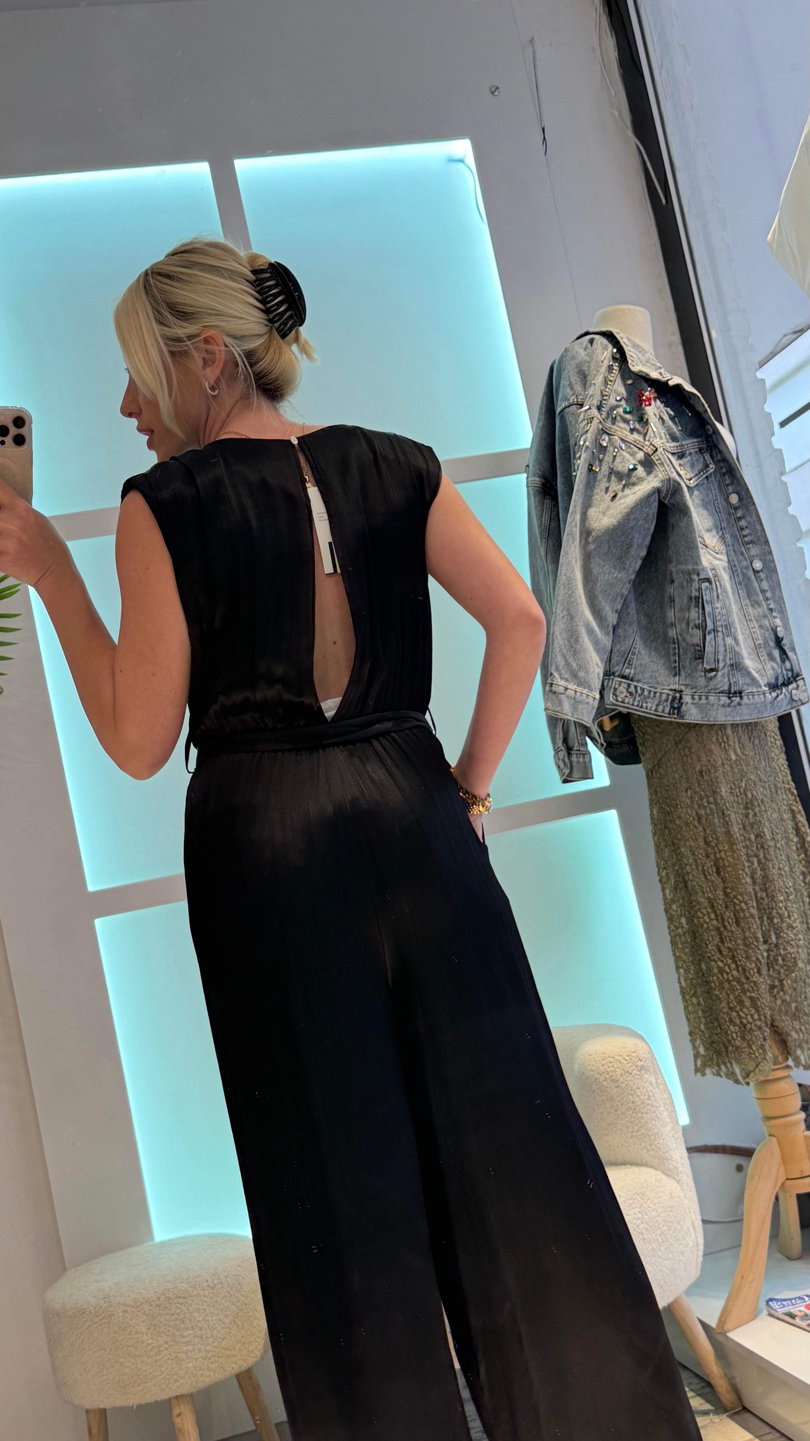 POLS SİYAH SATEN TULUM