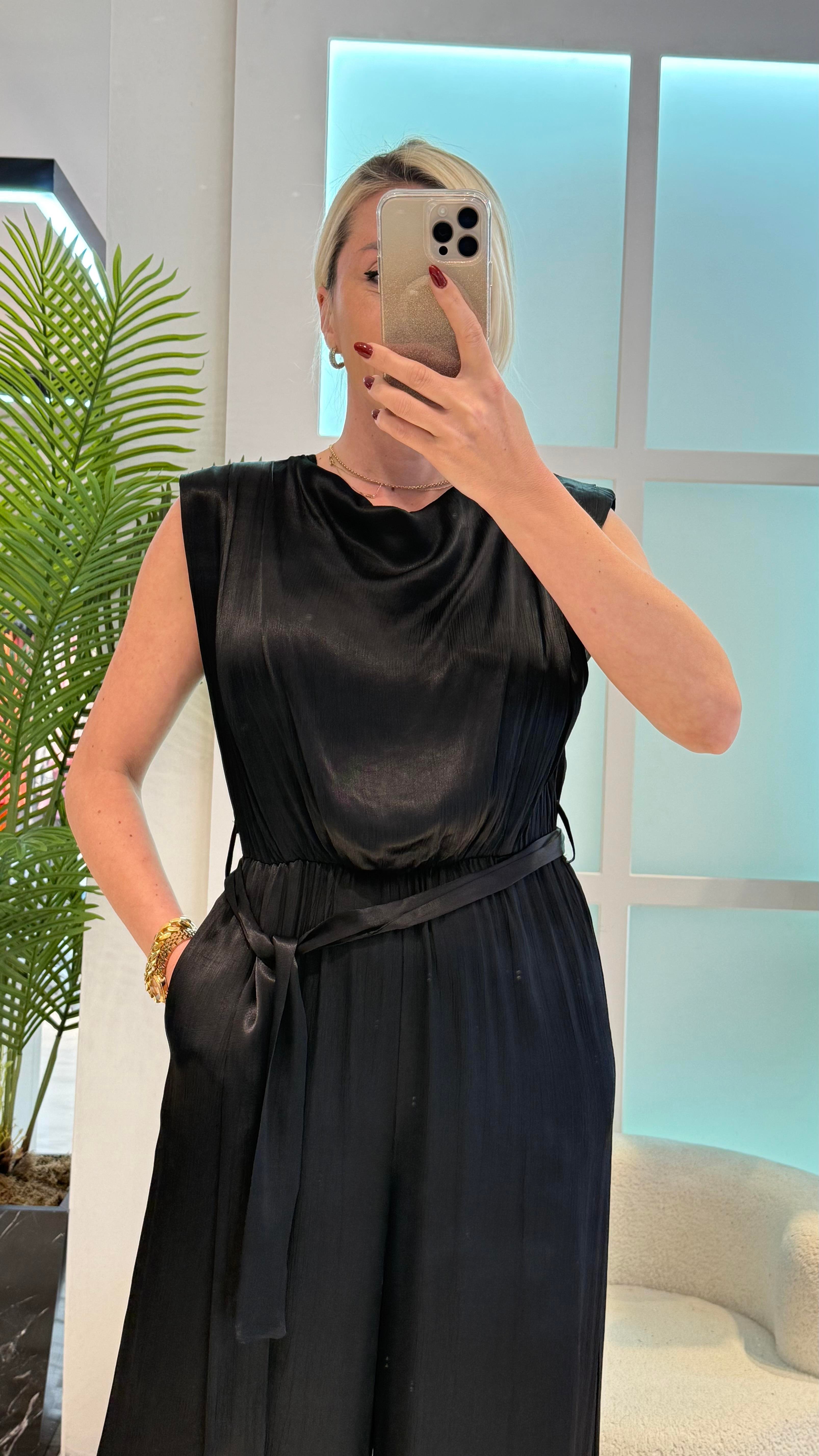 POLS SİYAH SATEN TULUM