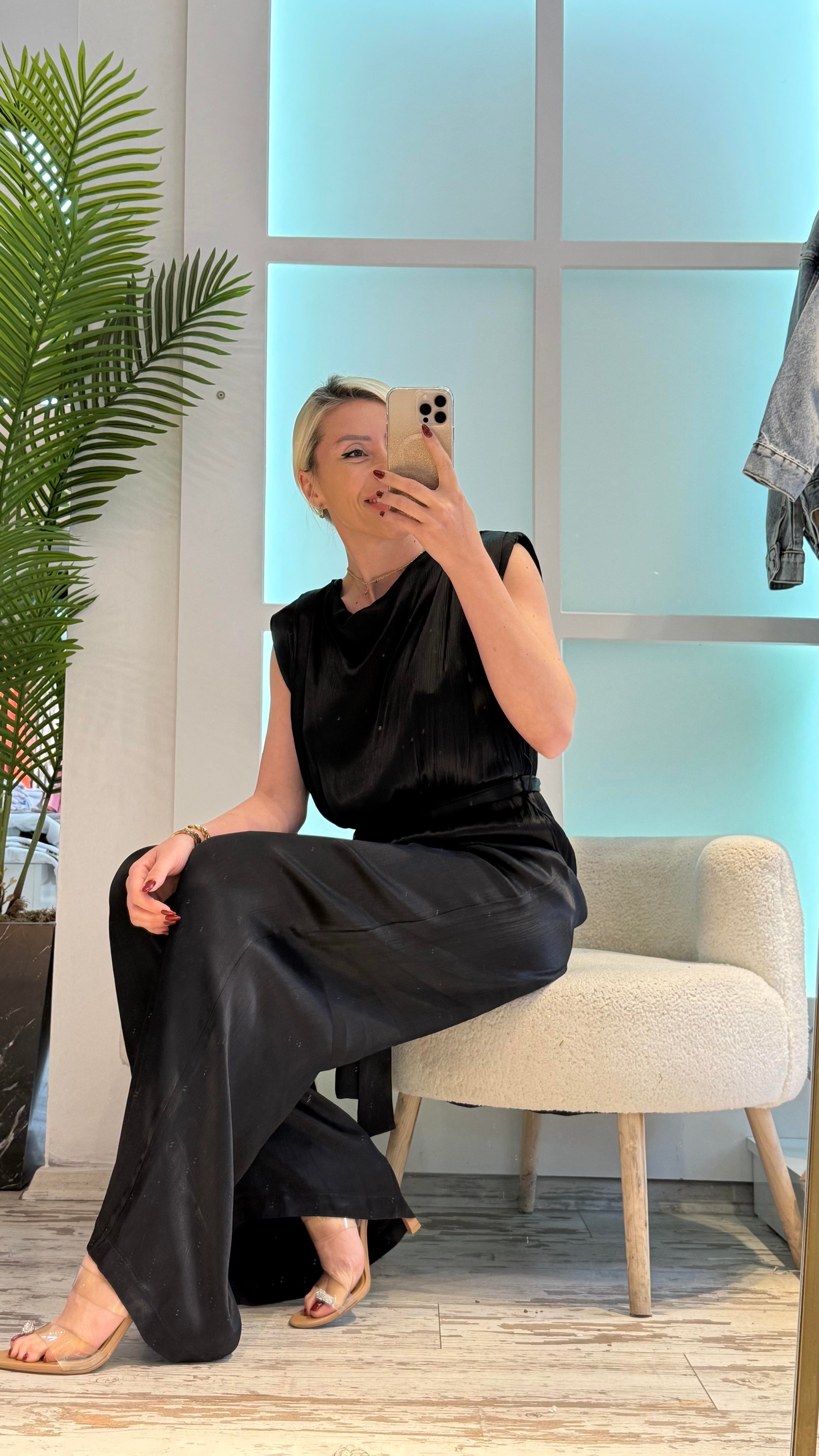 POLS SİYAH SATEN TULUM