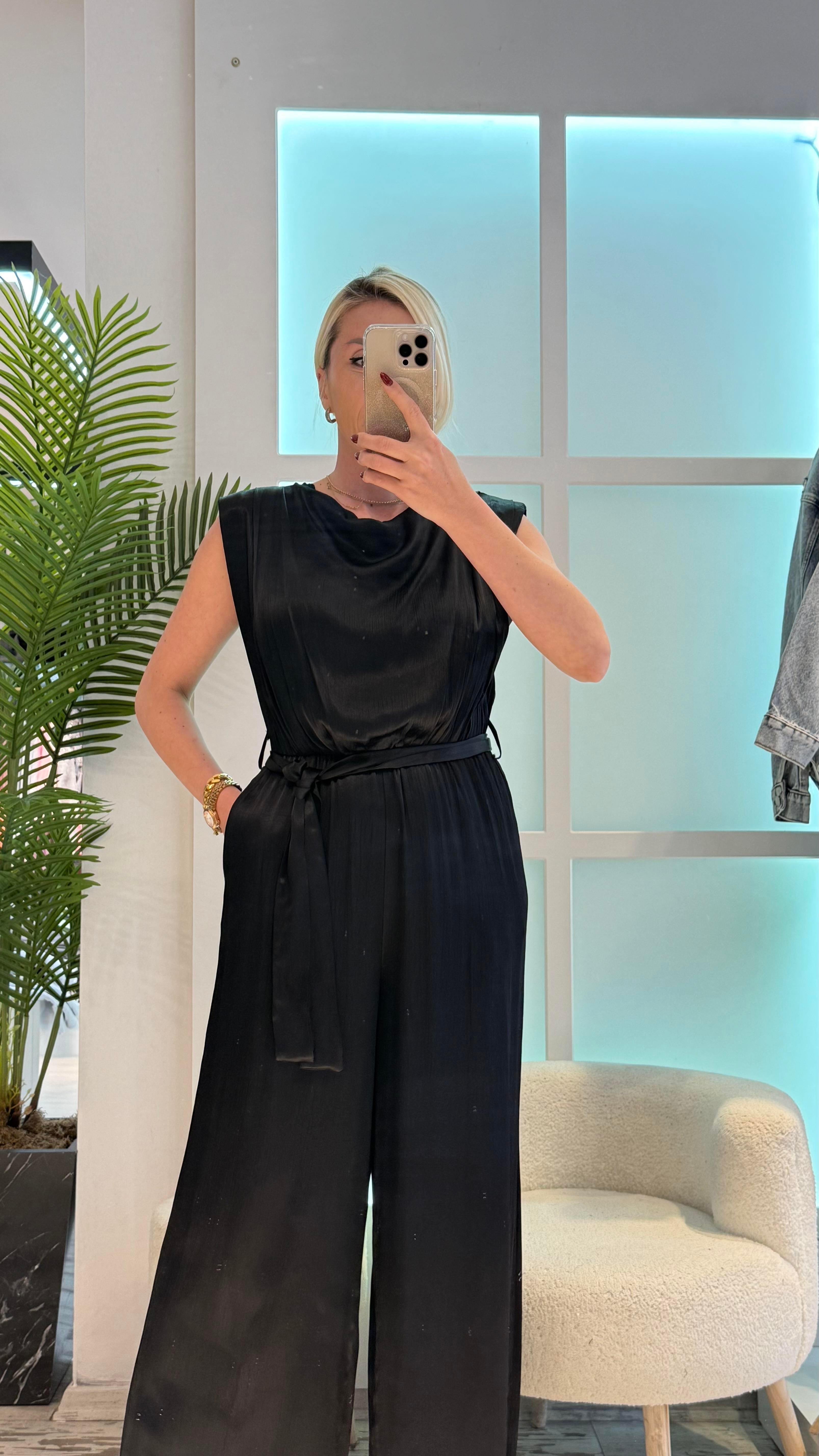 POLS SİYAH SATEN TULUM