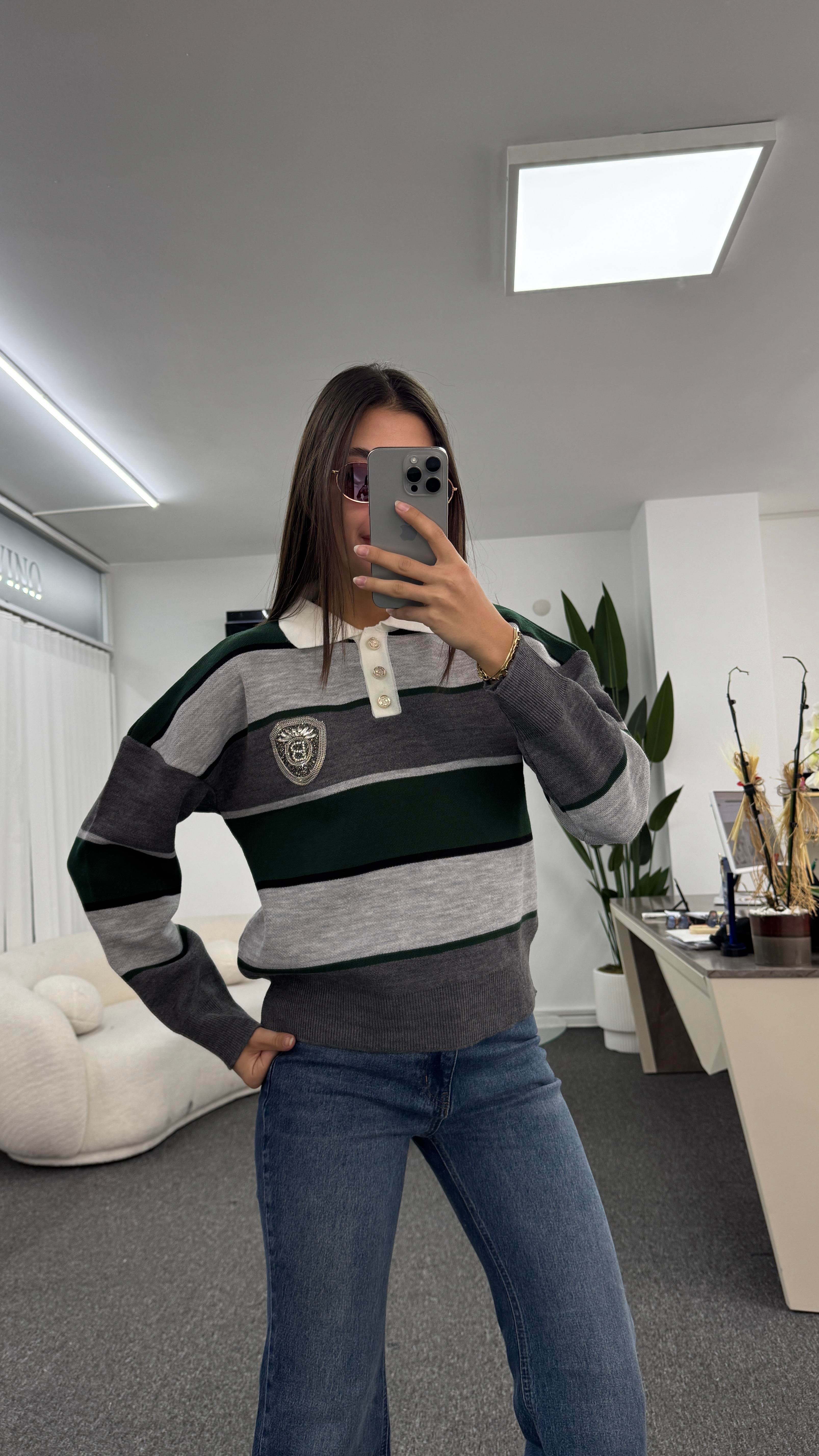 SİMON TAŞLI GRİ KAZAK