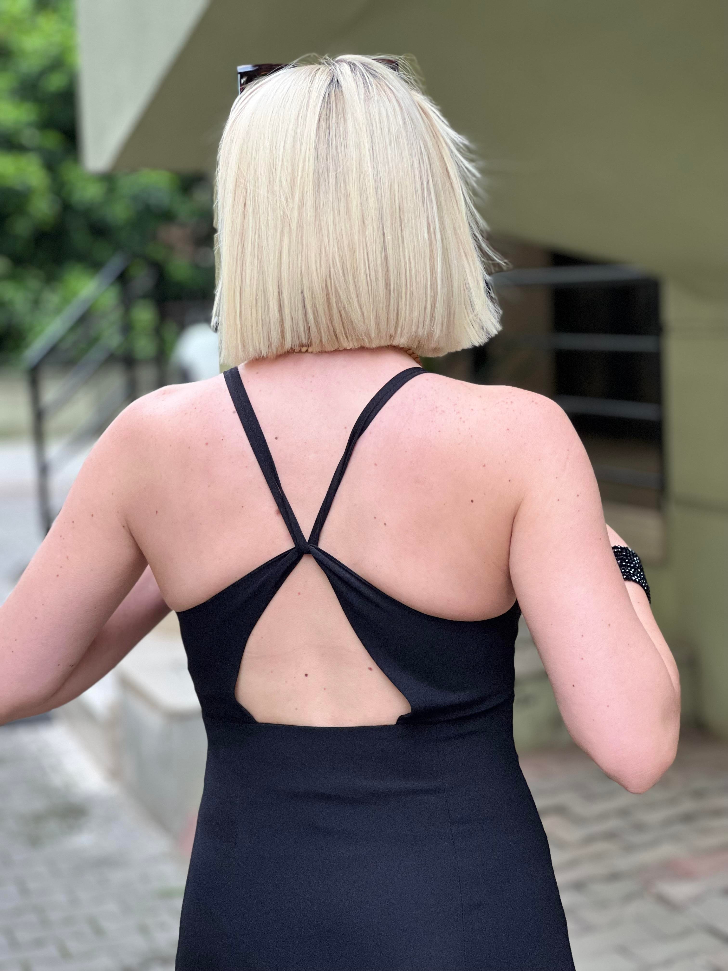 SIRT ÇAPRAZ ÖZEL GÜN ELBİSE 