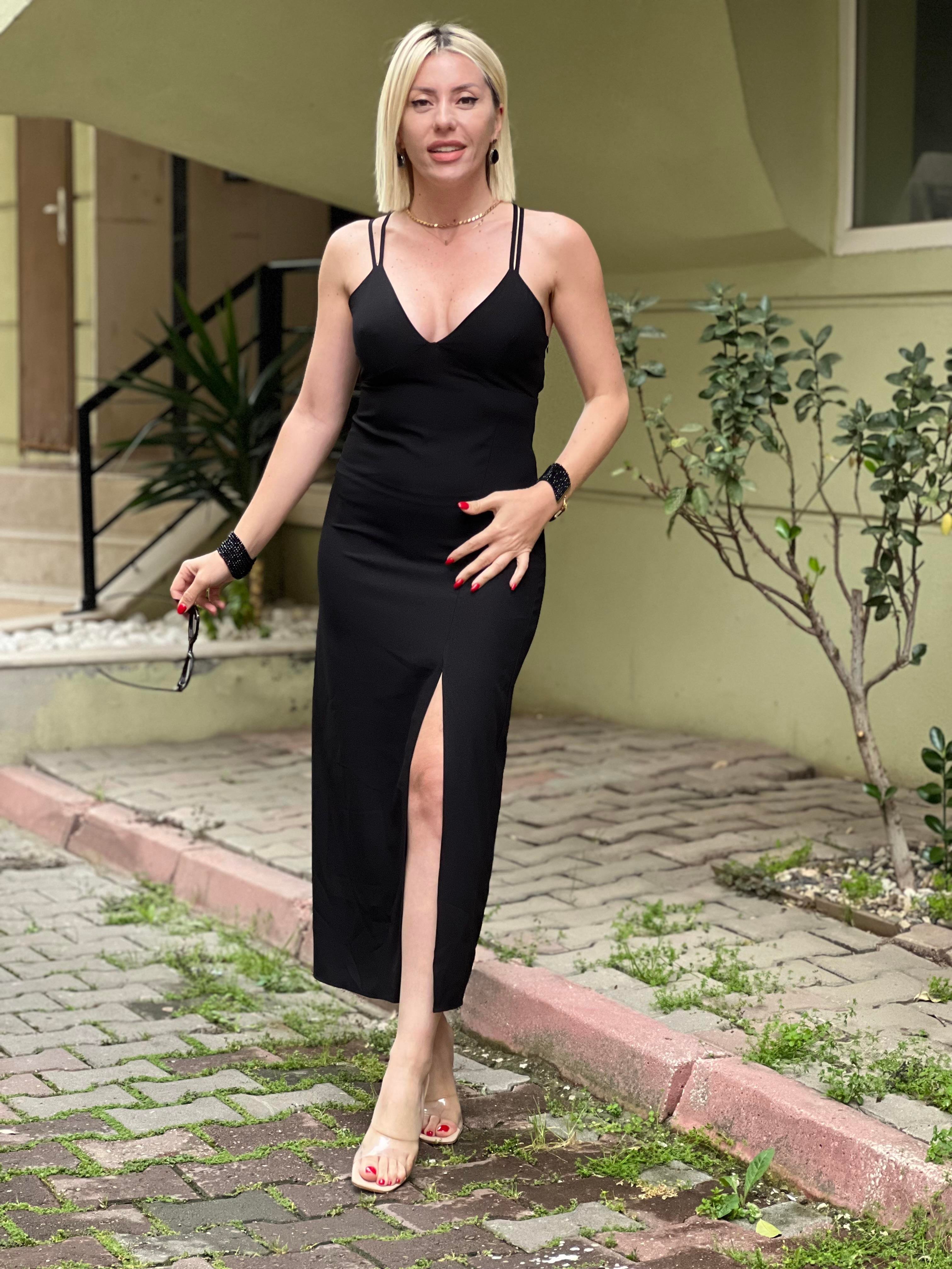 SIRT ÇAPRAZ ÖZEL GÜN ELBİSE 