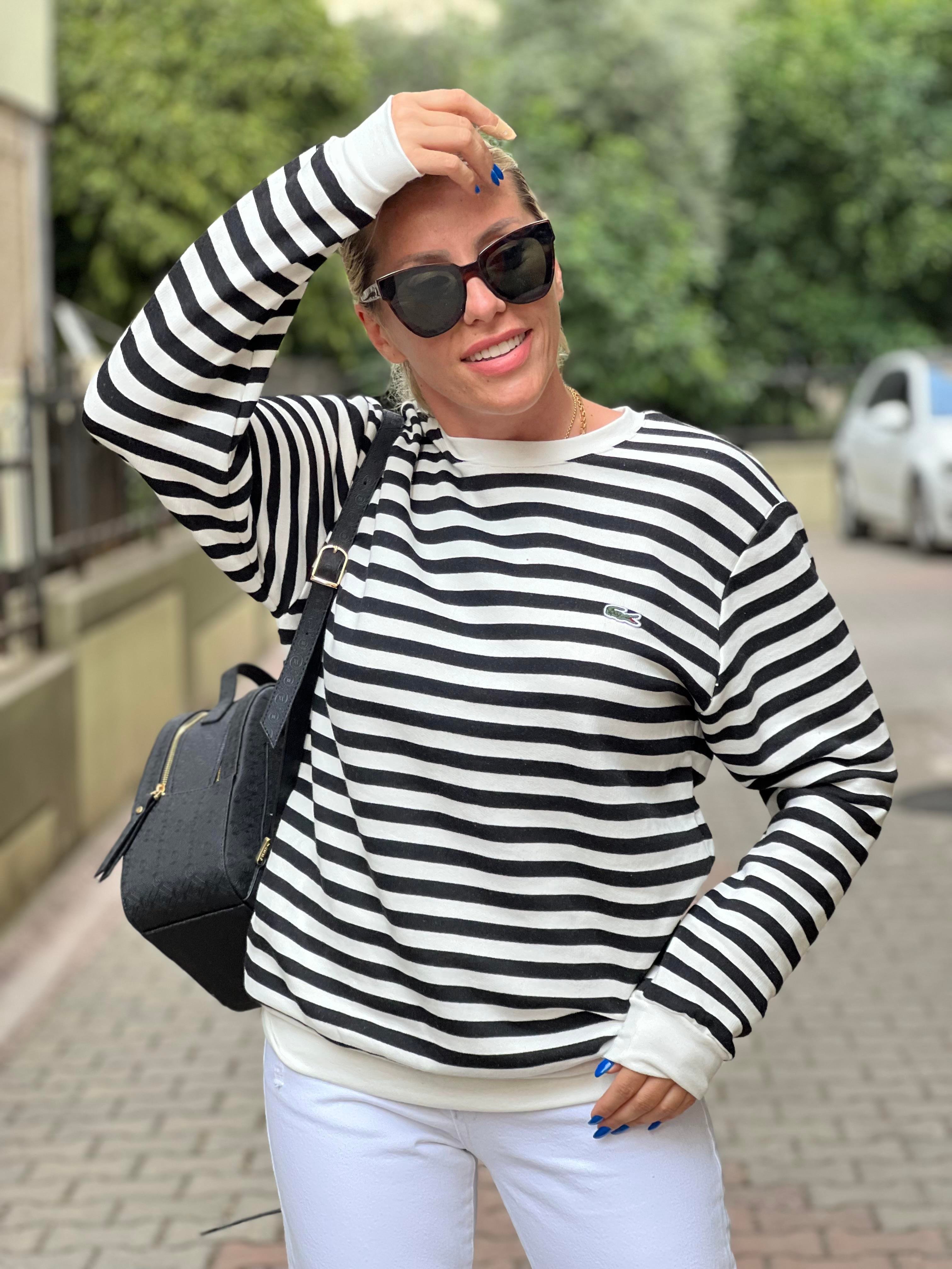 Siyah cizgili orj sweat 