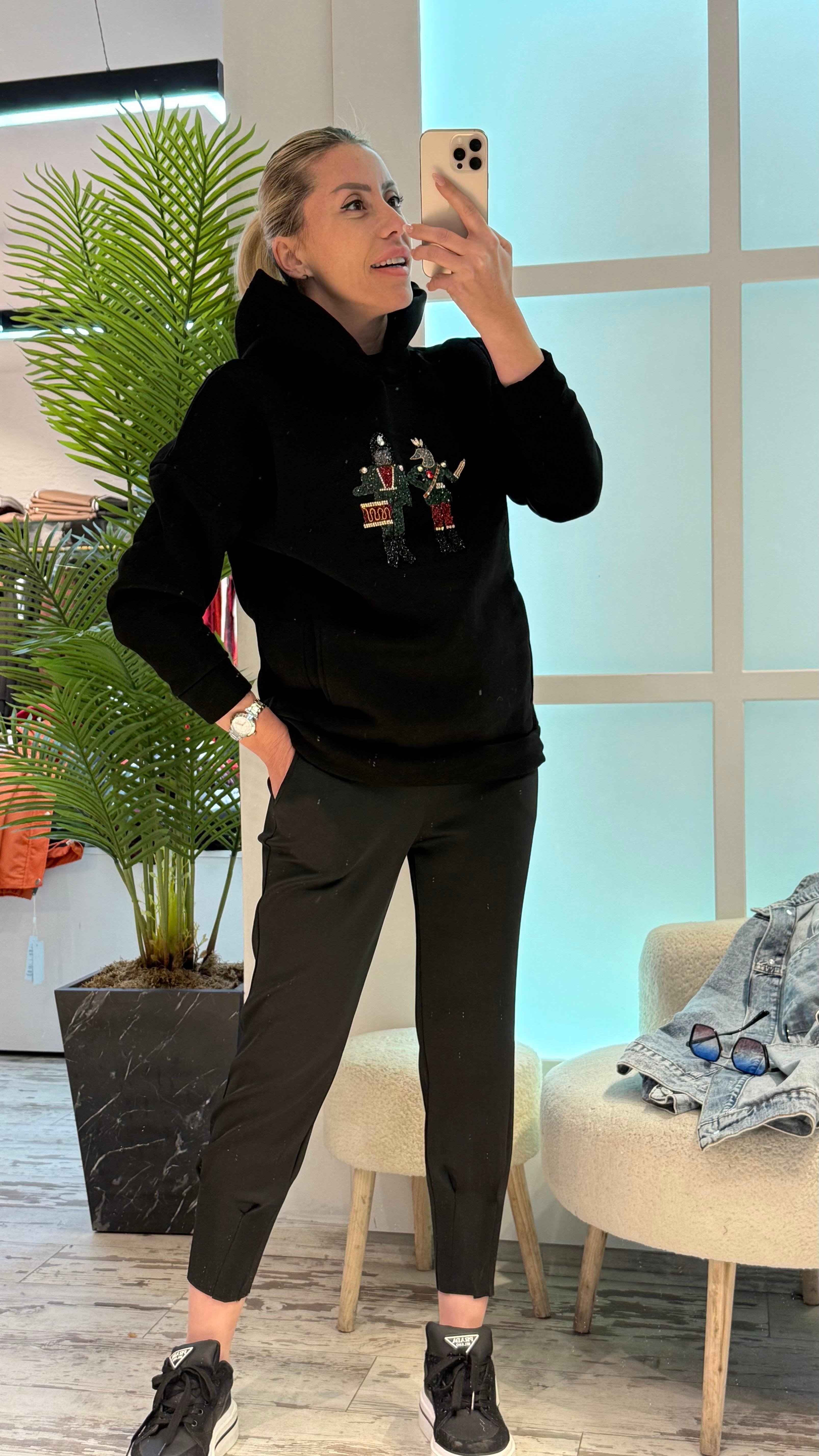 SİYAH KAPŞONLU SWEAT