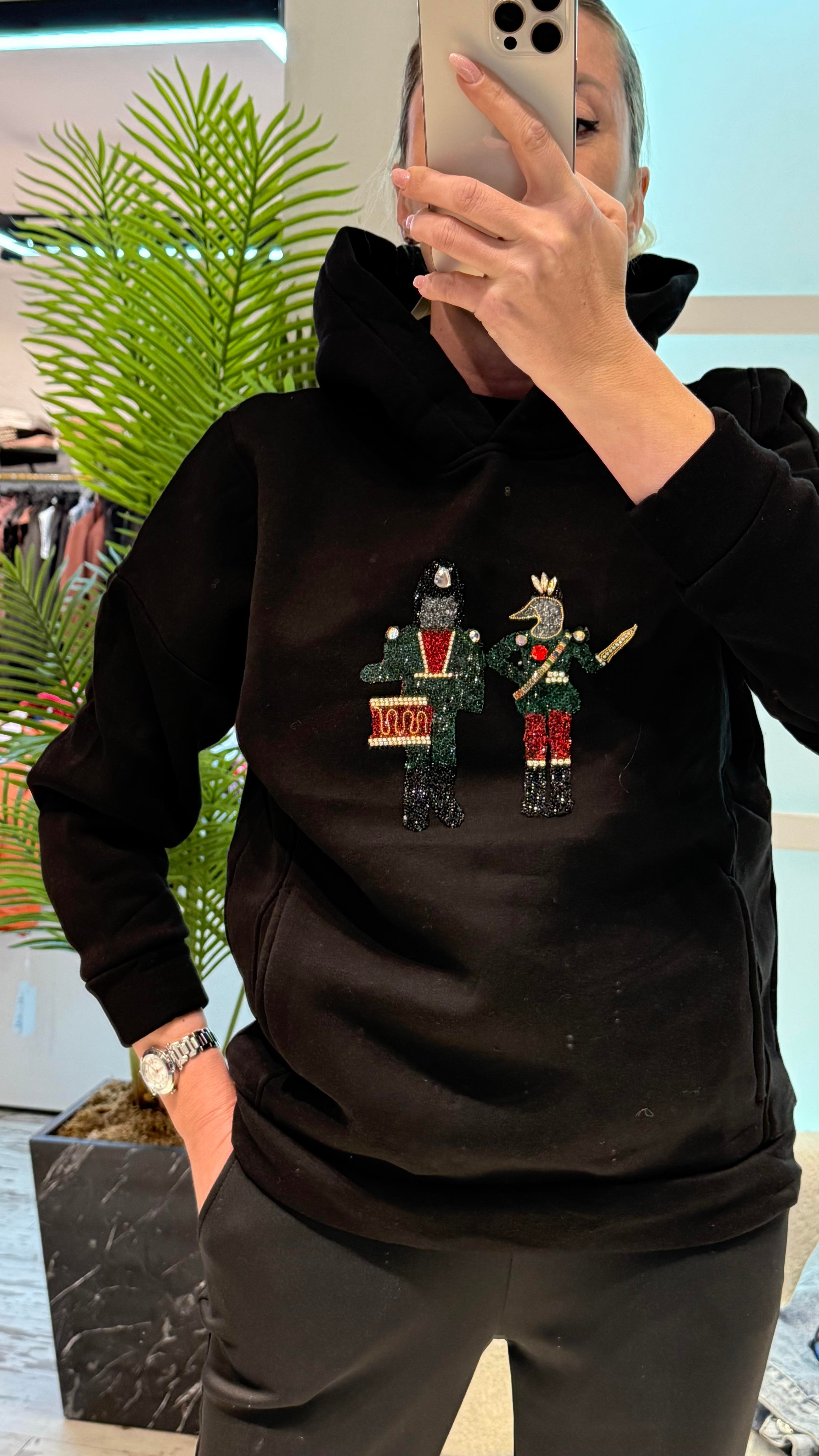 SİYAH KAPŞONLU SWEAT