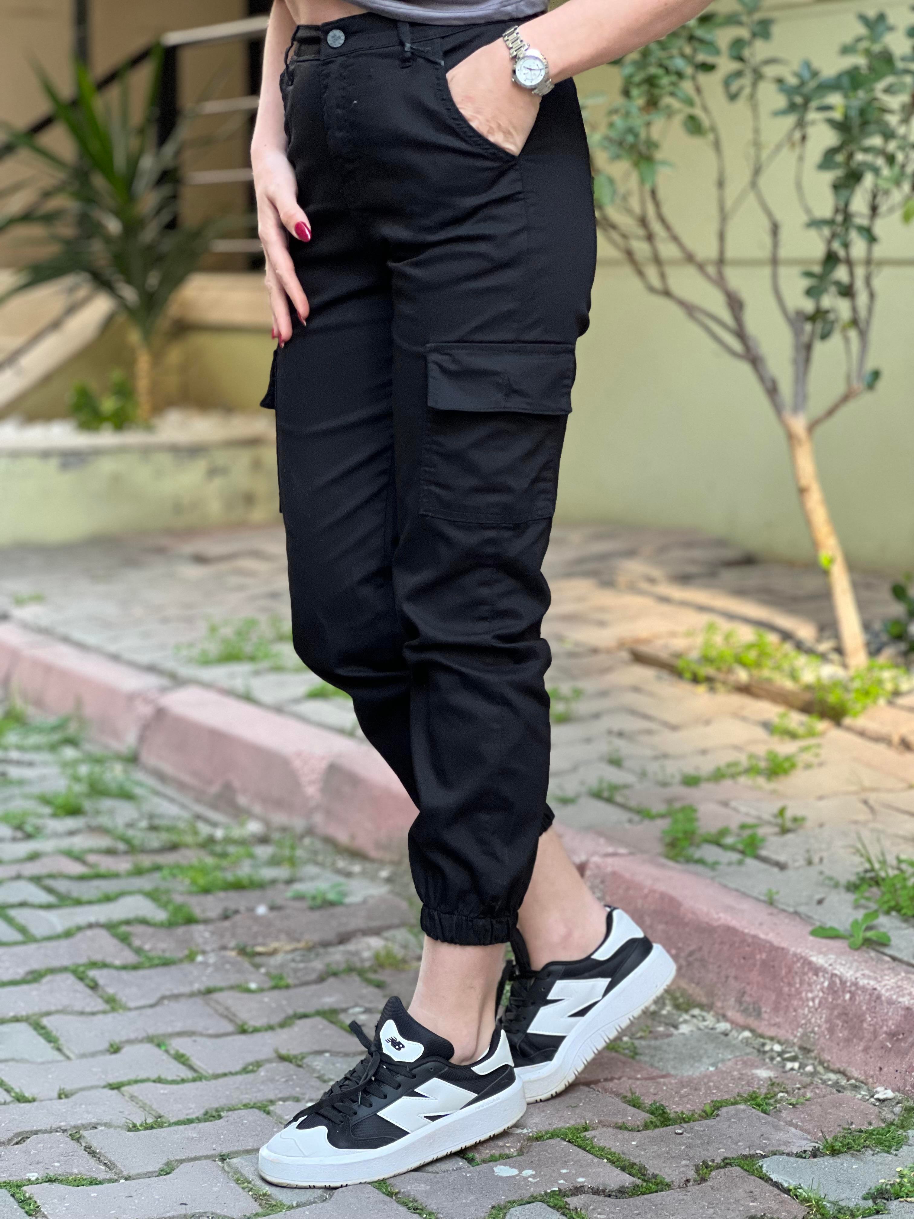SİYAH KARGO PANTOLON 