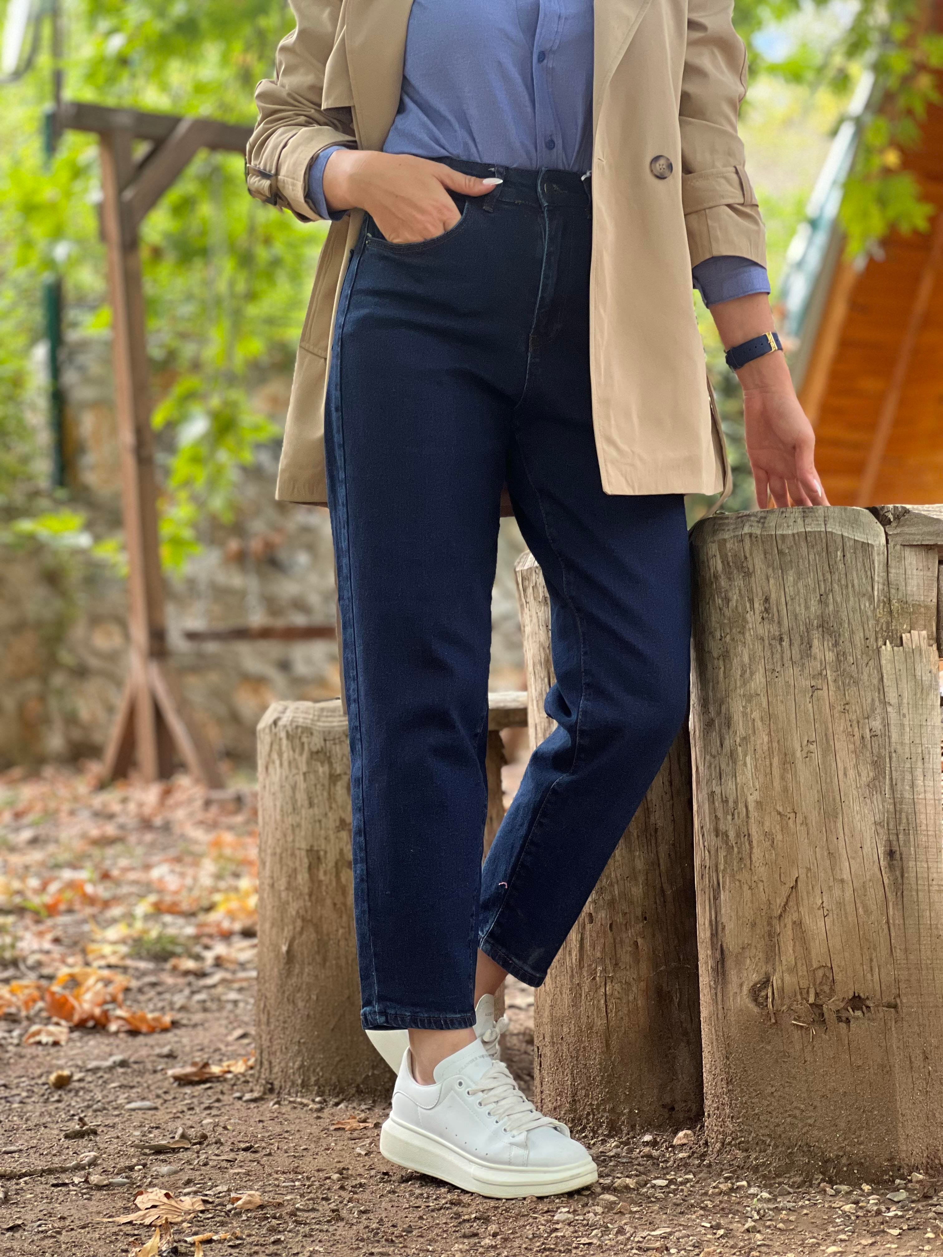 STAR LACİVERT MOM JEAN