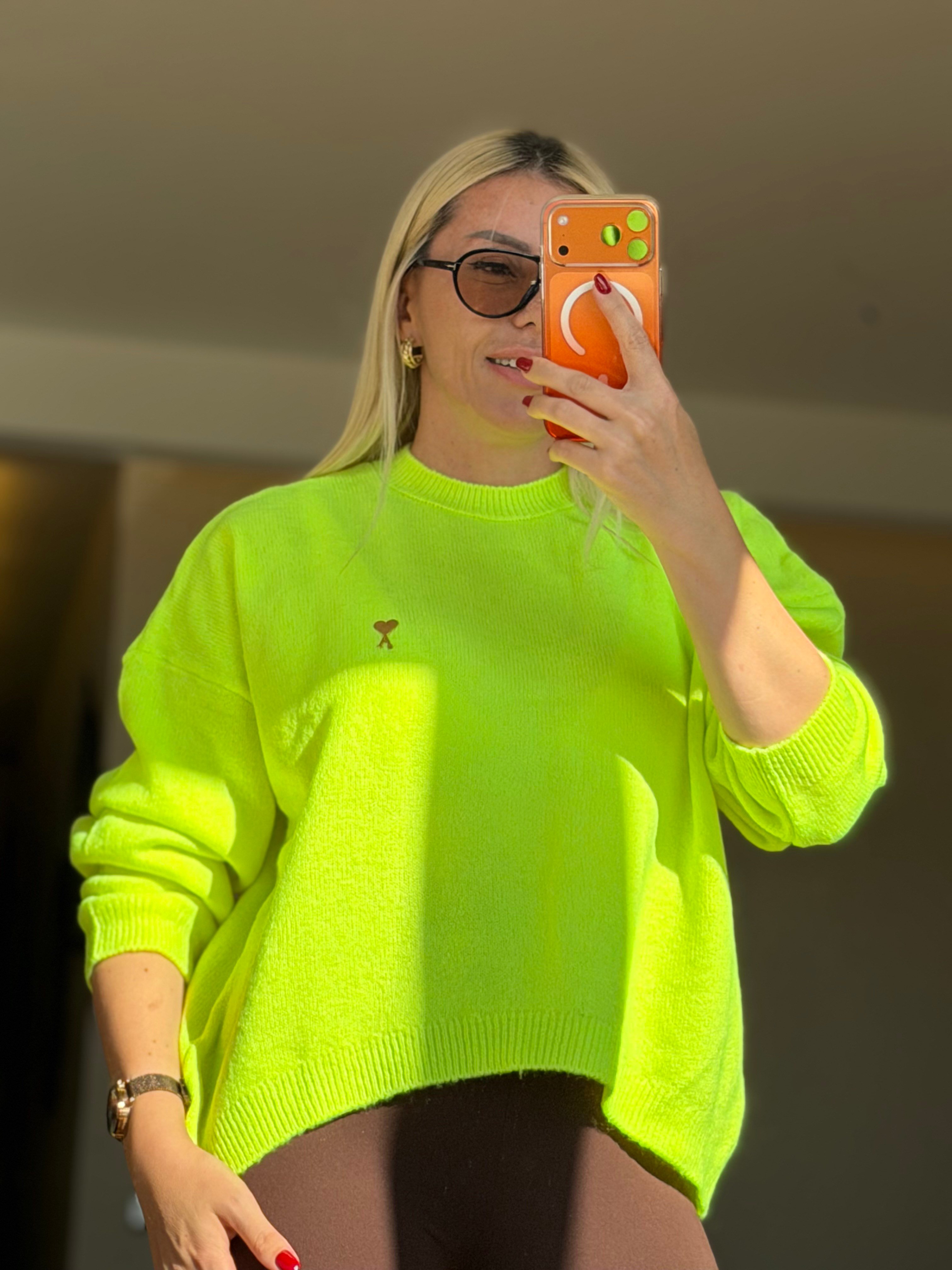 VİEN NEON YEŞİL KAZAK