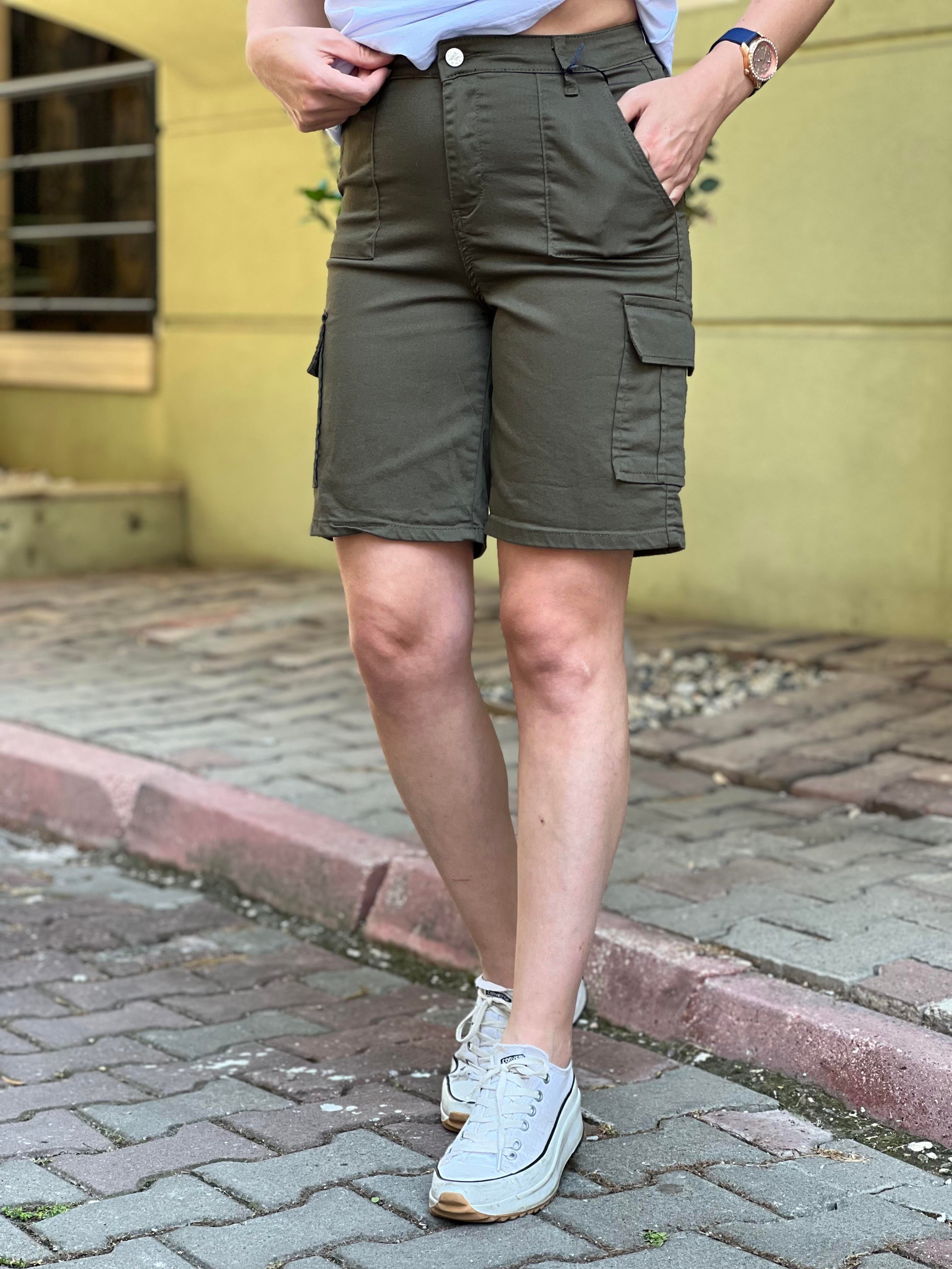 YEŞİL KARGO ŞORT 