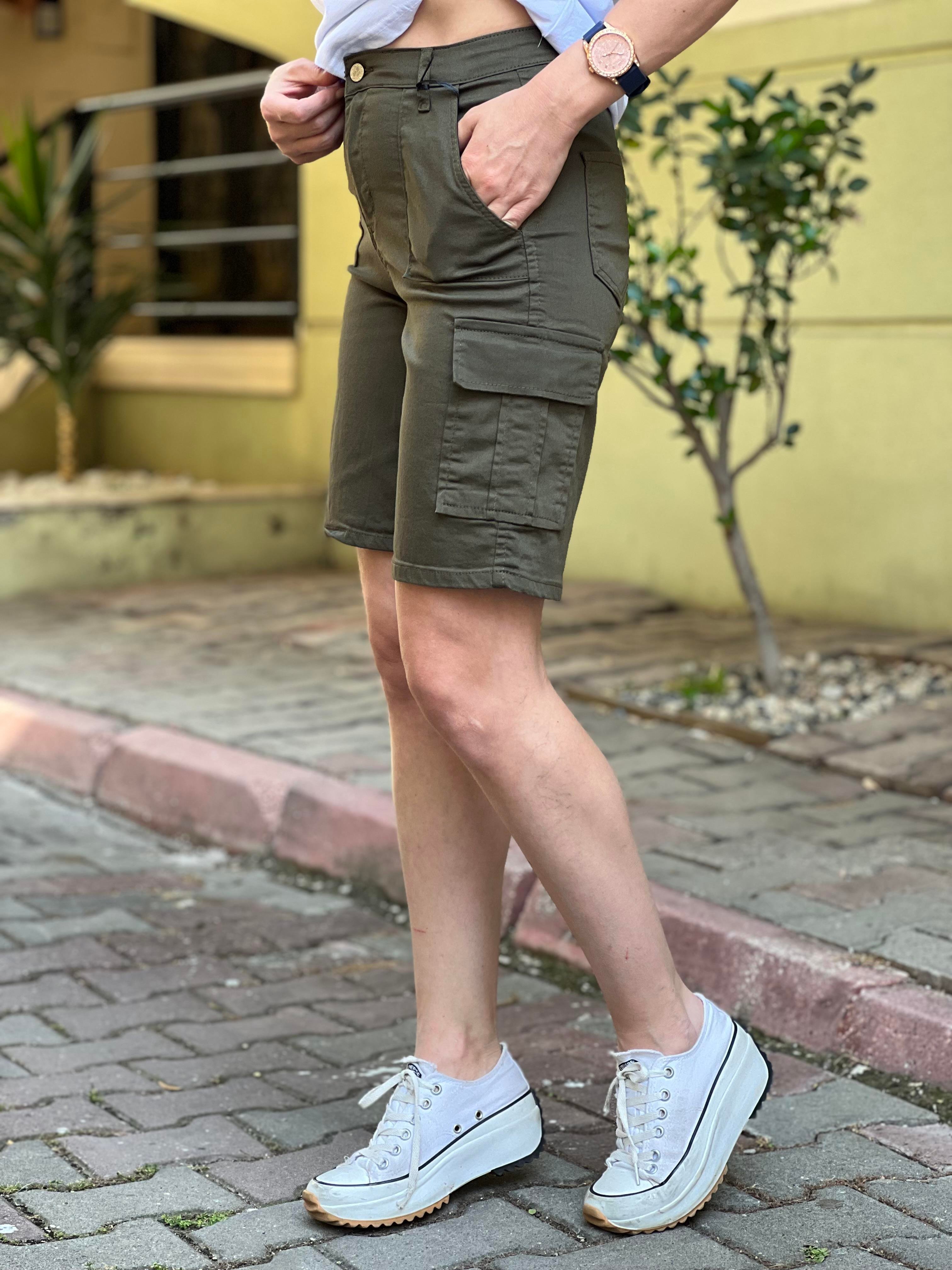 YEŞİL KARGO ŞORT 