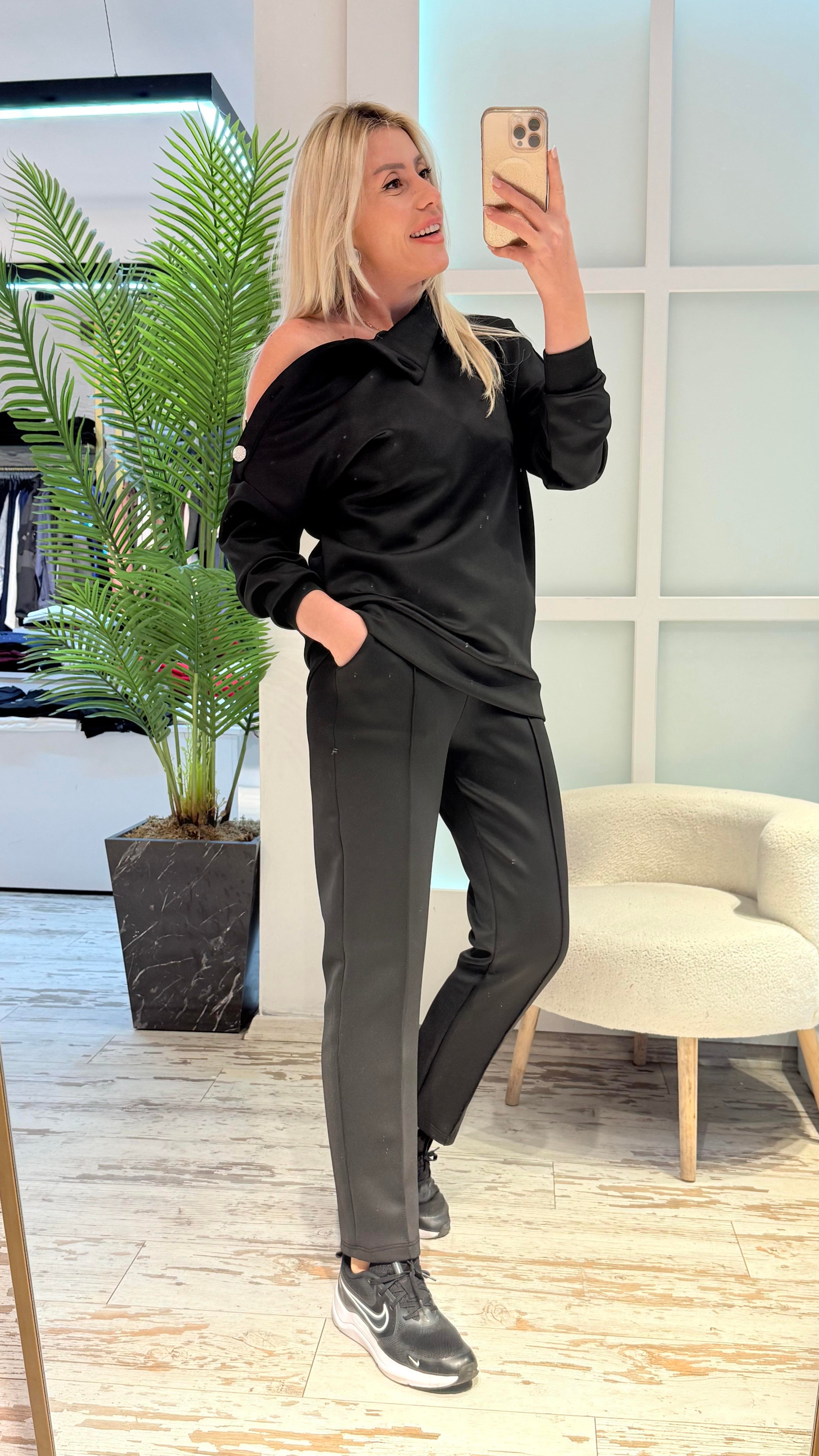 ZONEN OMZU DÜŞÜK SİYAH TAKIM