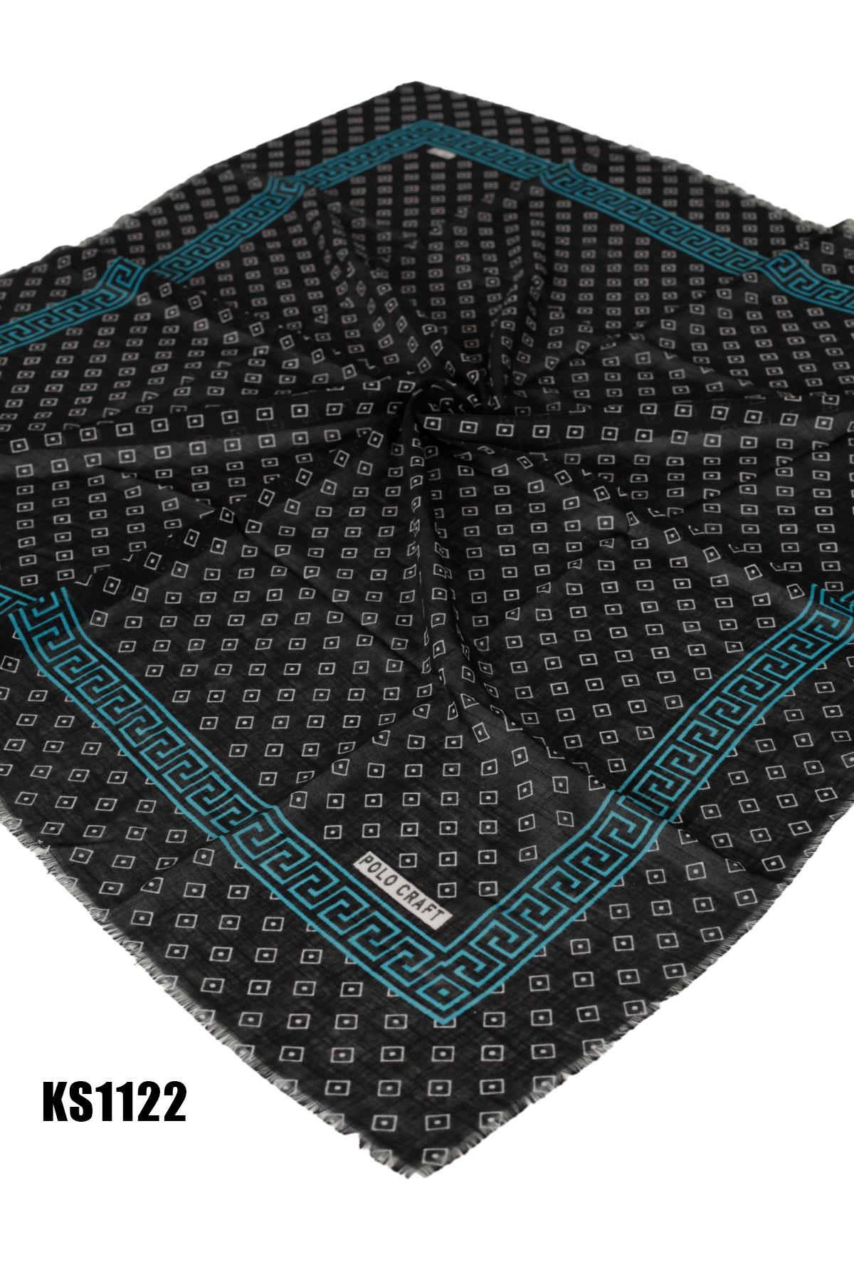 Desenli Flamlı Eşarp 100*100cm KS1122-1015KS1122