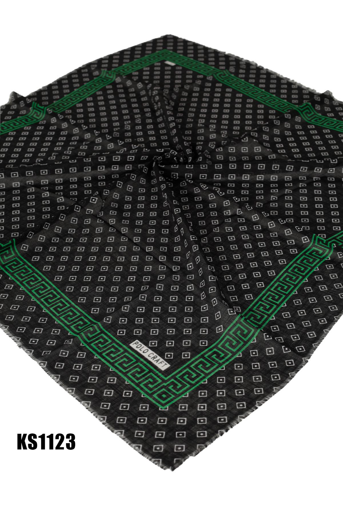 Desenli Flamlı Eşarp 100*100cm KS1123-1016KS1123