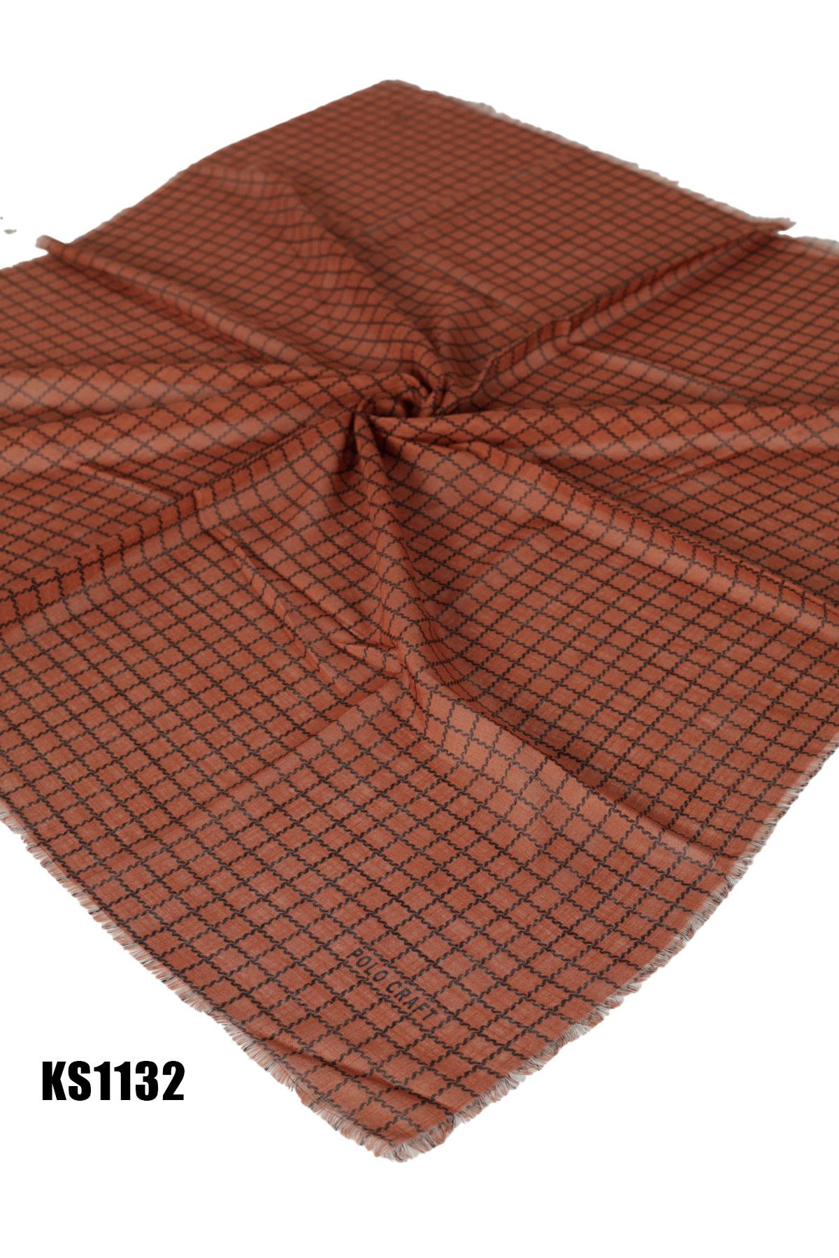 Desenli Flamlı Eşarp 100*100cm KS1132-1025KS1132