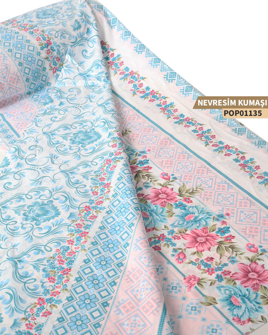 DESENLİ Poplin Nevresim Kumaşı En 240 cm-POP01135-135POP01135
