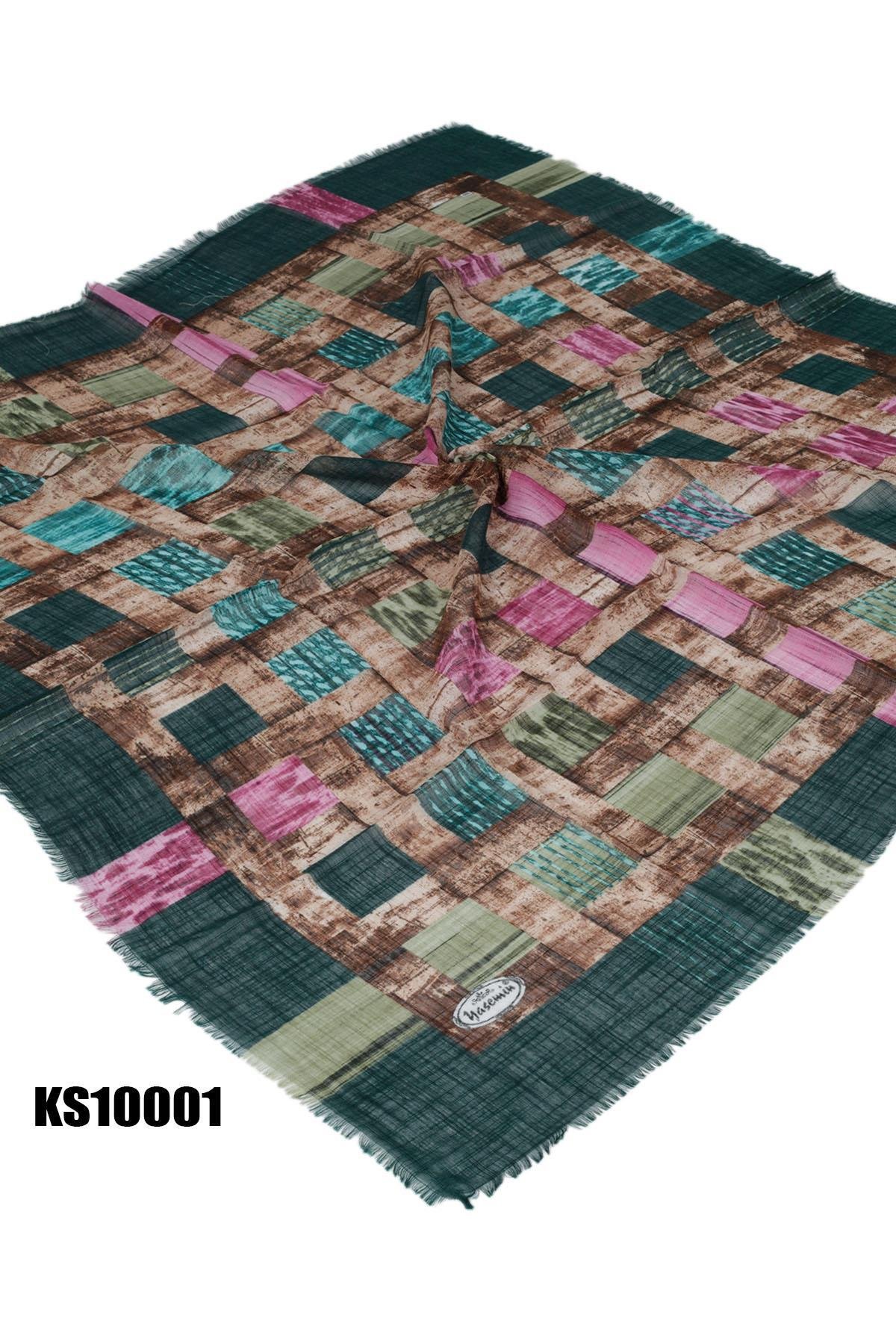 Kampanyalı Desenli Flamlı Eşarp KS10001-1633KS10001-1633