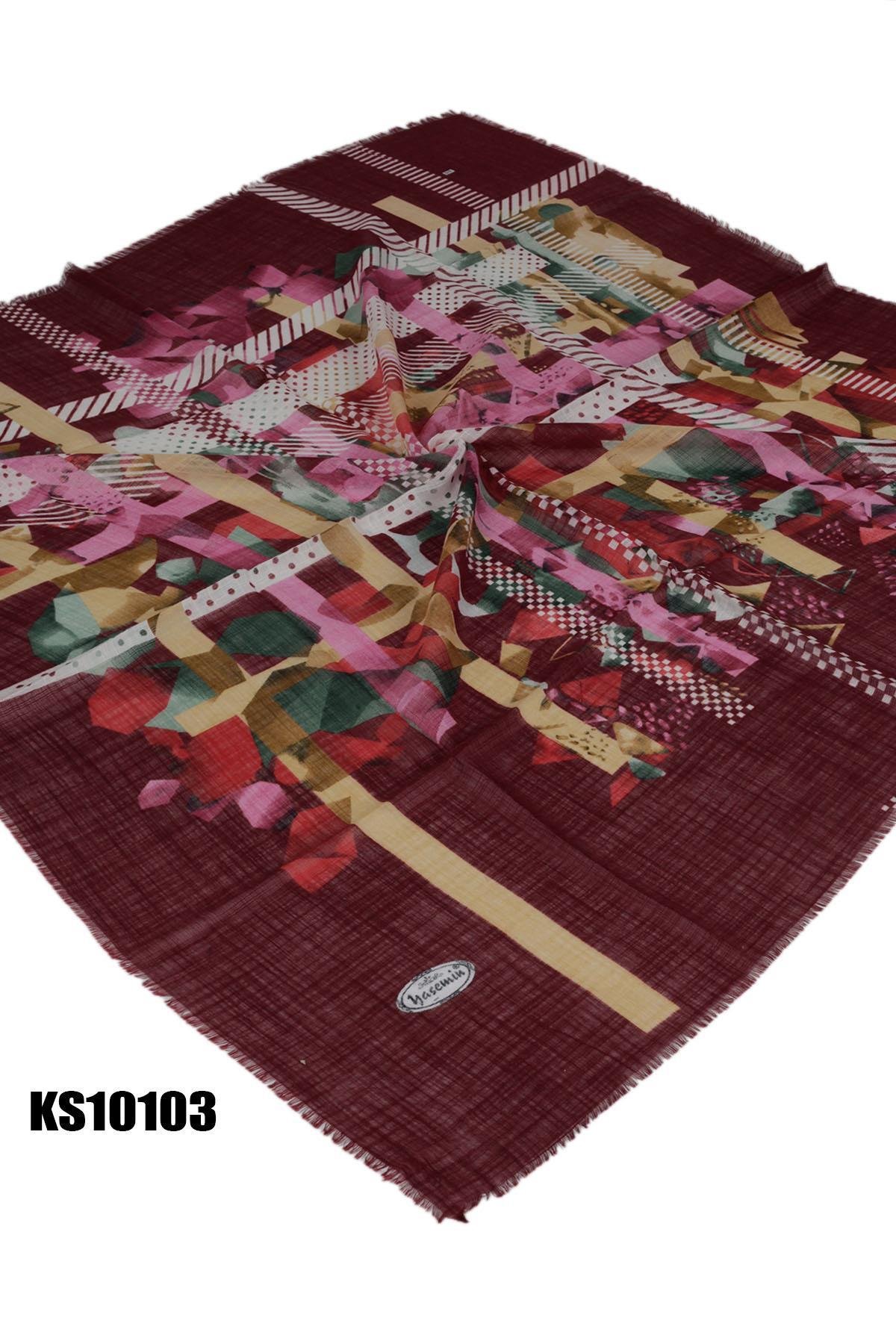 Kampanyalı Desenli Flamlı Eşarp KS10103-1712KS10103-1712