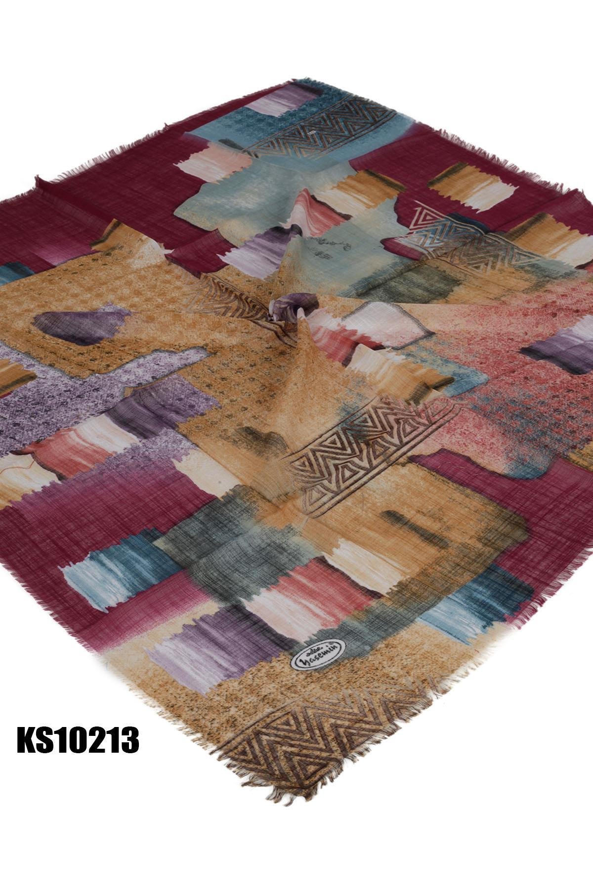 Kampanyalı Desenli Flamlı Eşarp KS10213-1735KS10213-1735