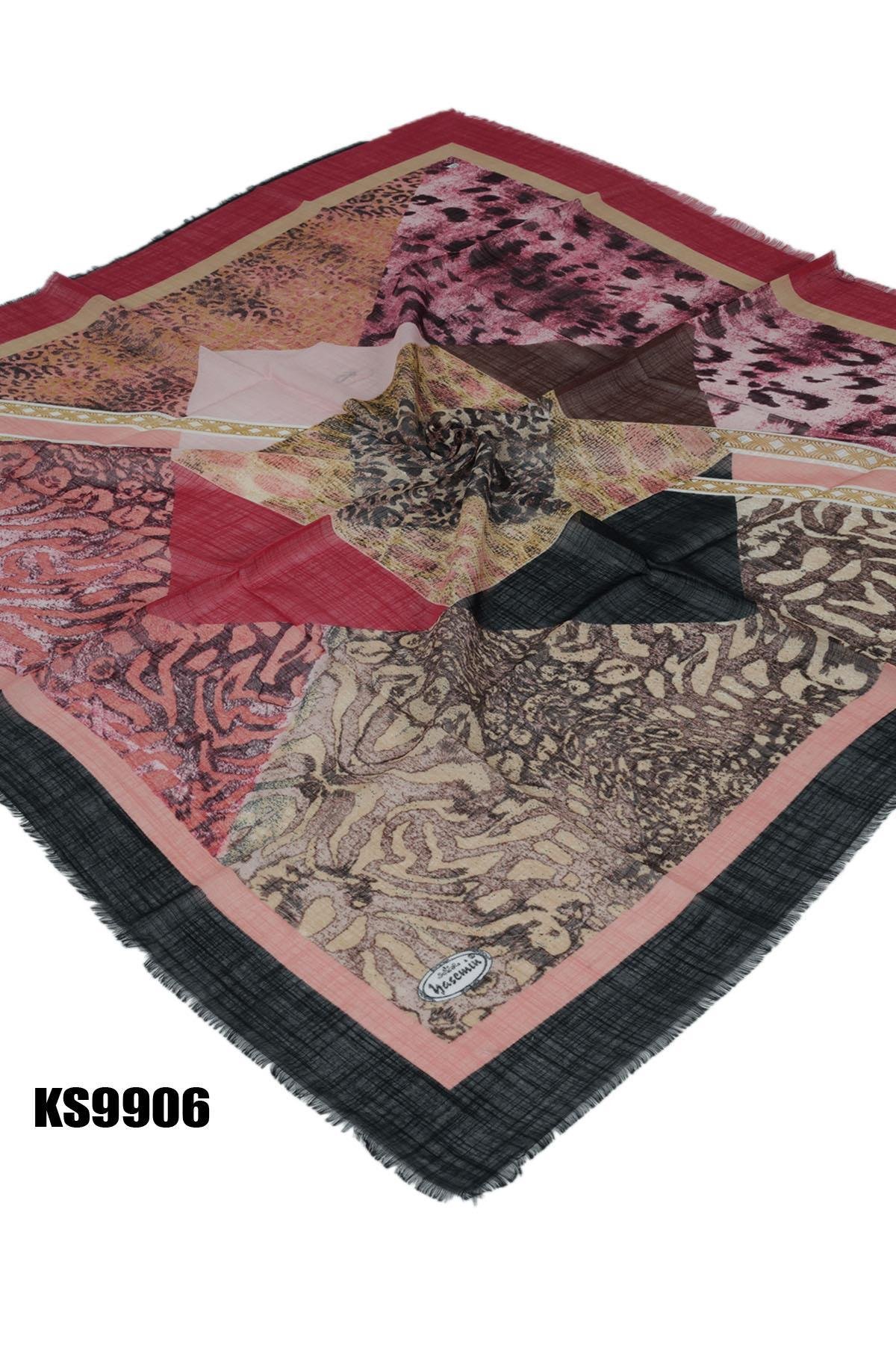 Kampanyalı Desenli Flamlı Eşarp KS9906-1624KS9906-1624