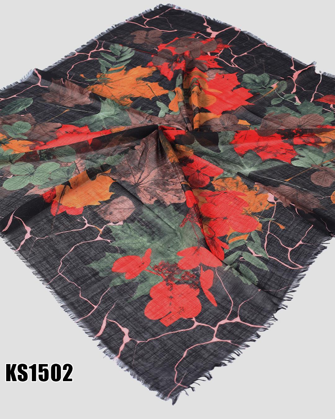 Soft İpek 100*100cm Flamlı Eşarp KS1502-1303KS1502