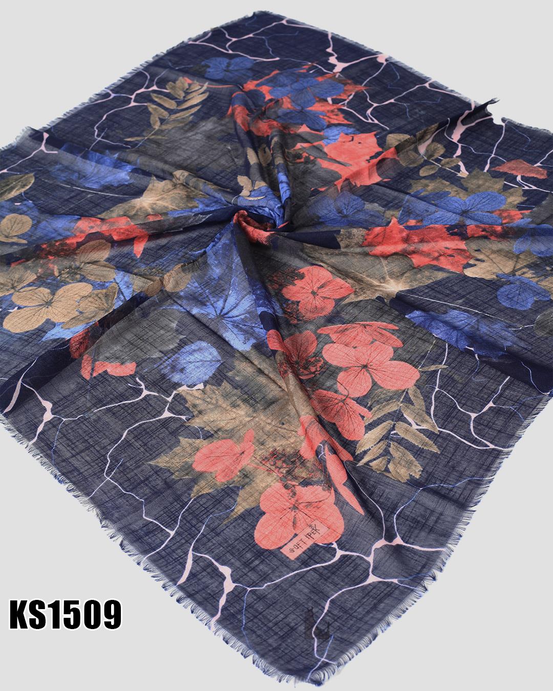 Soft İpek 100*100cm Flamlı Eşarp KS1509-1329KS1509