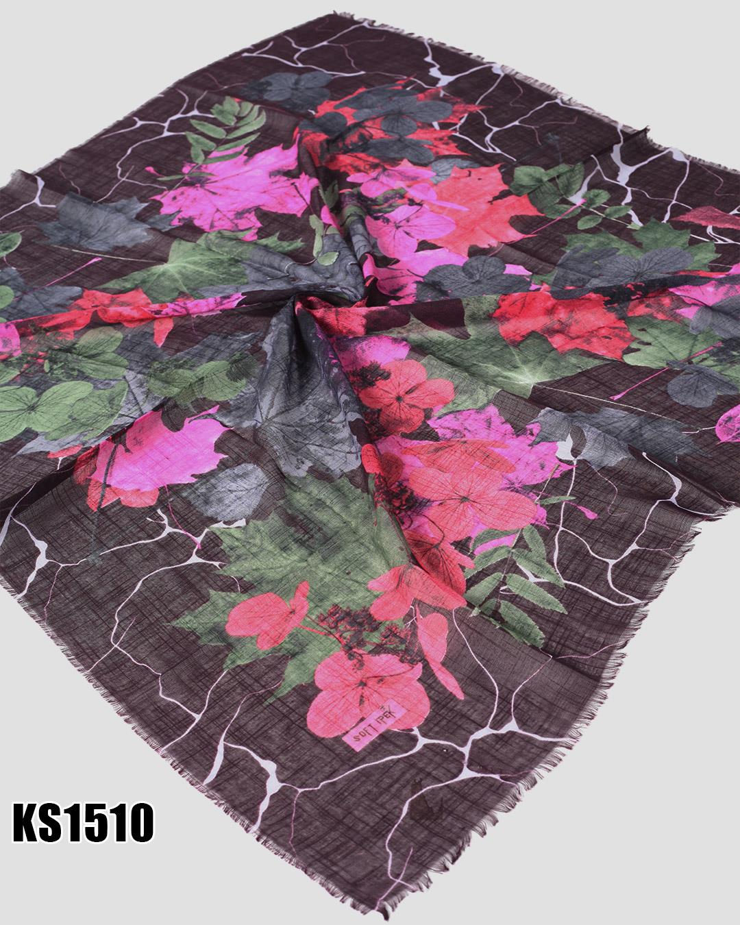 Soft İpek 100*100cm Flamlı Eşarp KS1510-1401KS1510